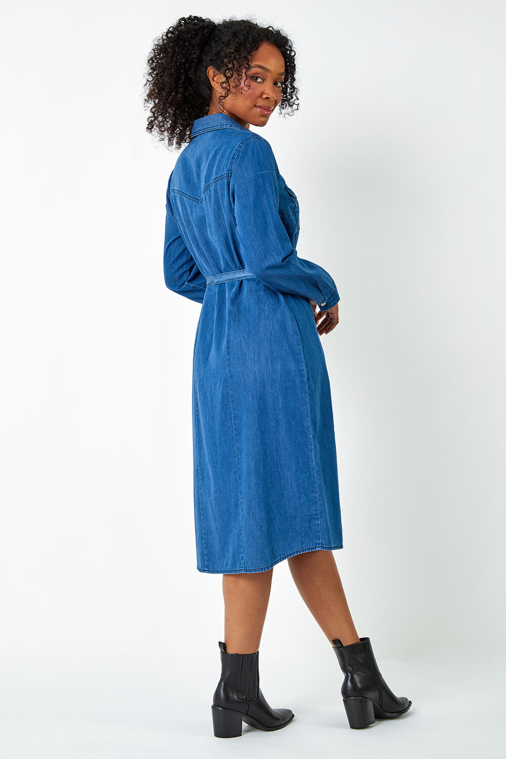 Denim Petite Cotton Denim Shirt Dress | Roman UK
