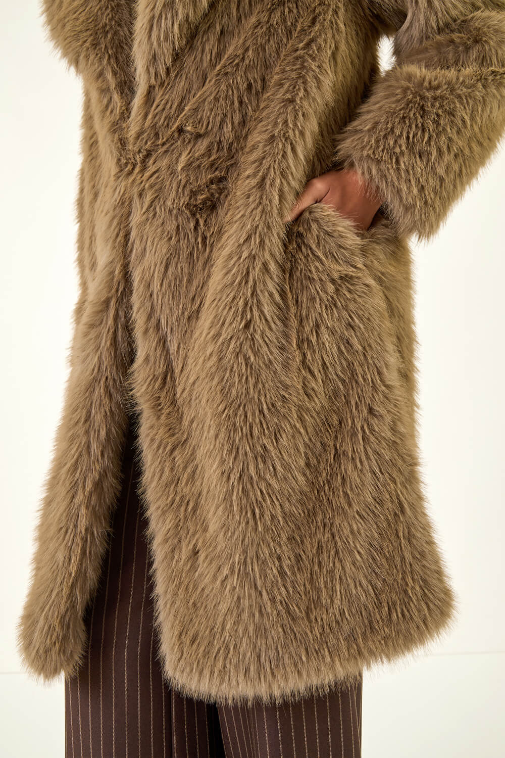 Brown Premium Faux Fur Coat, Image 5 of 6