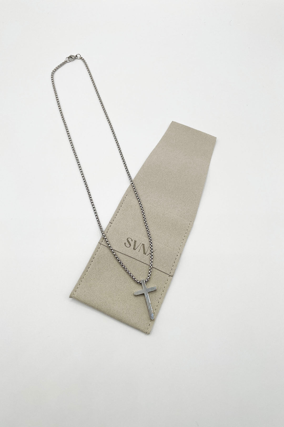 Silver Cross Pendant Necklace in Silver, Image 2 of 4