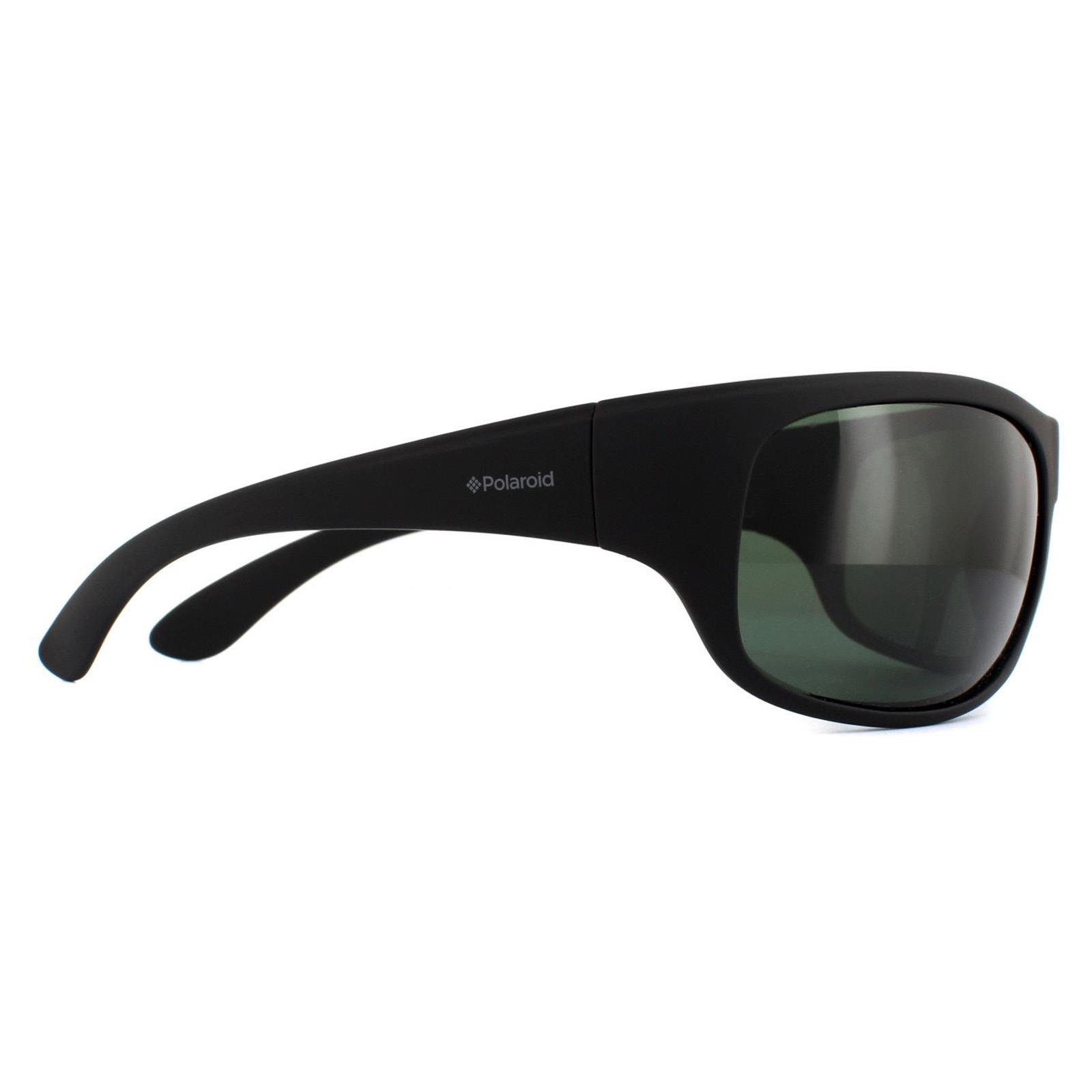 Black Sport Wrap Black Green Polarized Sunglasses, Image 4 of 4