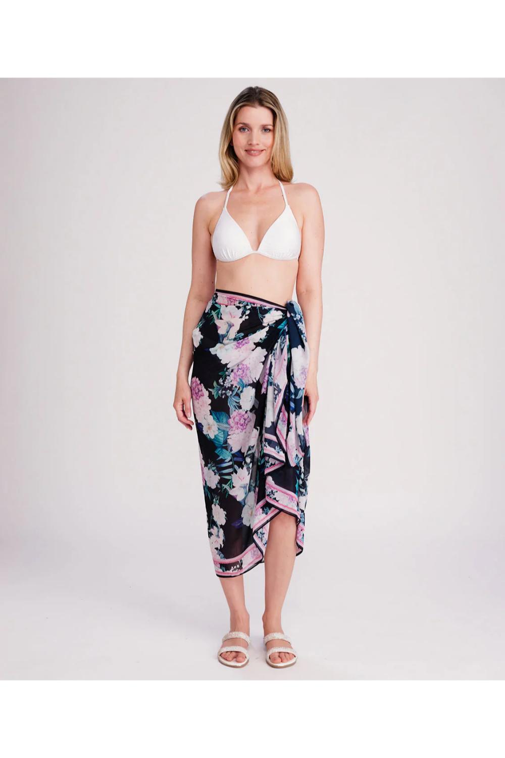Blue Modena - Dark  And Pink Beach Sarong