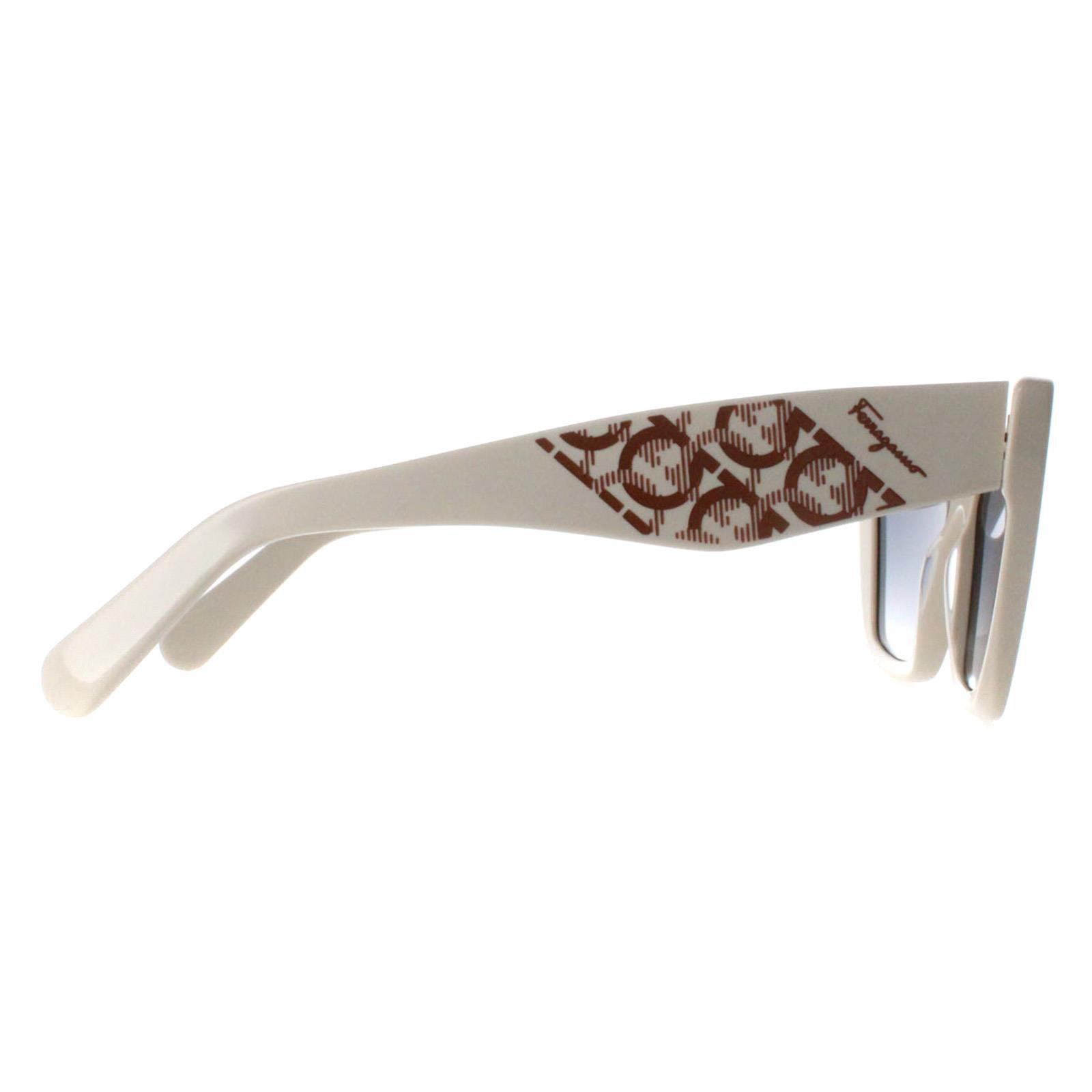 Beige Salvatore Ferragamo Beige Cat Eye Ivory Blue Gradient SF1081SE, Image 4 of 4