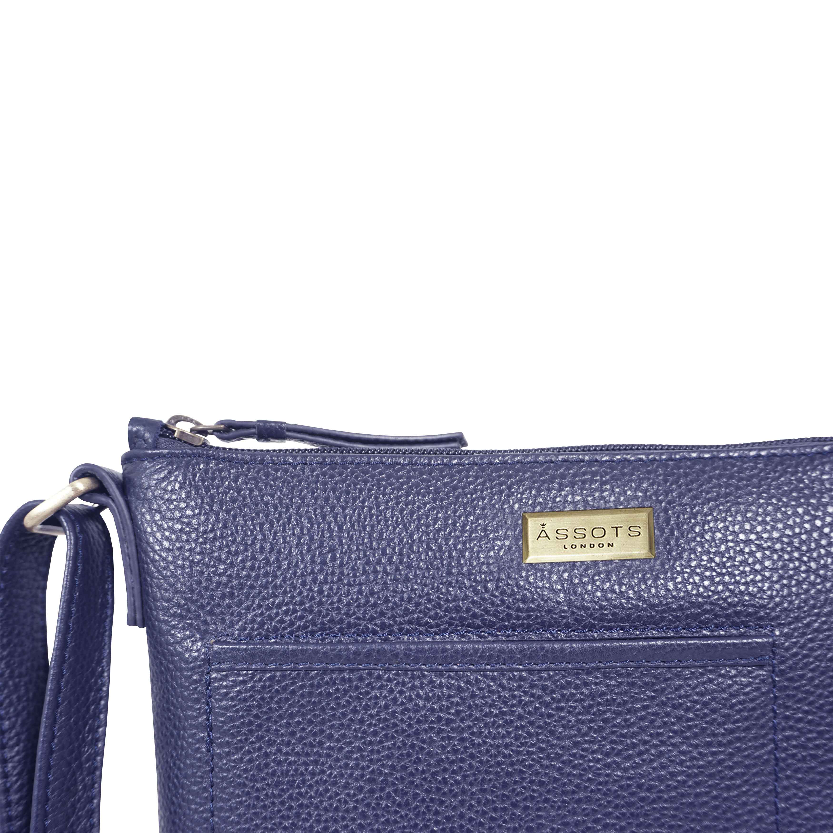 Navy 'EDITH' Pebble Grain Leather Crossbody Bag, Image 2 of 5
