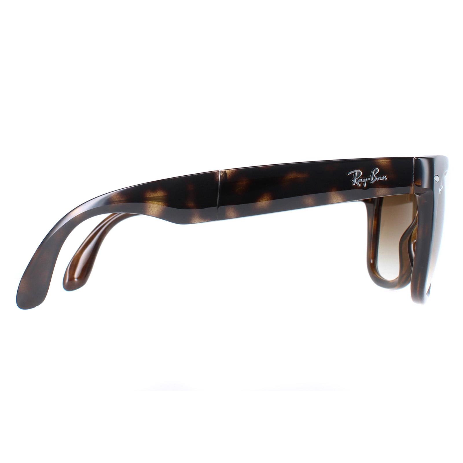 Brown Rectangle Light Havana Brown Gradient Folding Wayfarer 4105 Sunglasses, Image 4 of 4
