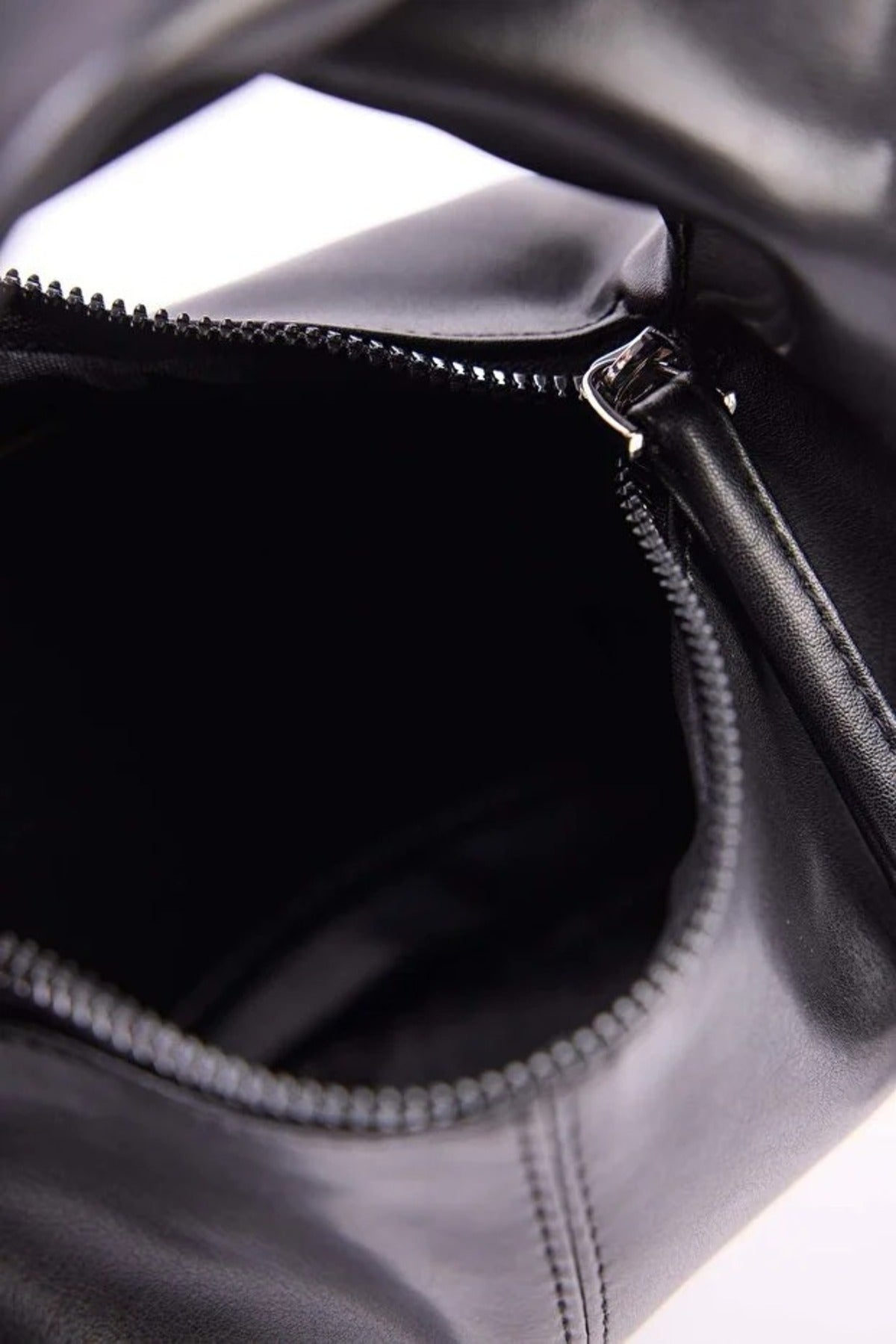 Black Oval Knot-Handle Mini Shoulder Bag, Image 2 of 3