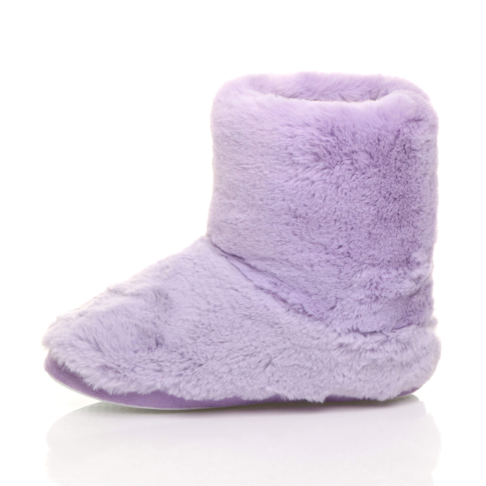Lilac Faux Fur Lined Slip On Memory Foam Mules Slippers, Image 3 of 6