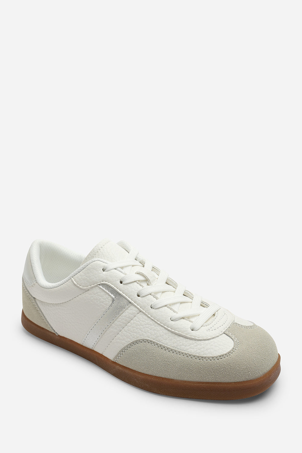 White Where's That From White Ensley Low Profile Panel Detailed Trainer, Image 3 of 6