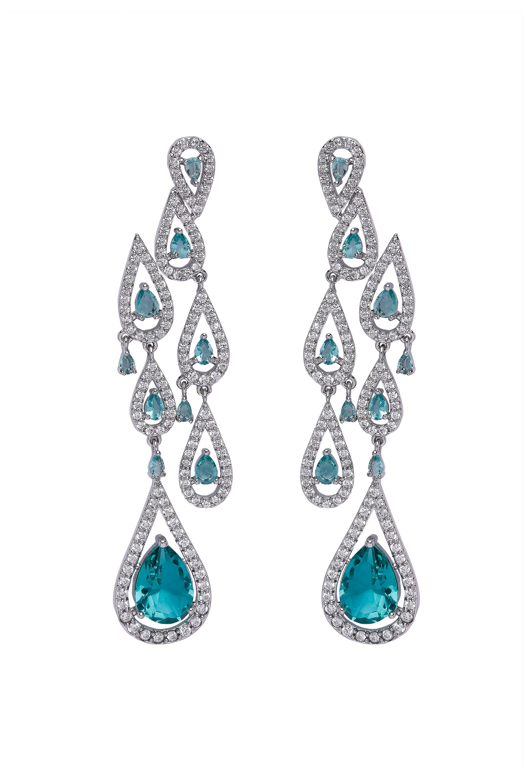 Green Diva Raindrop Dangle Earrings