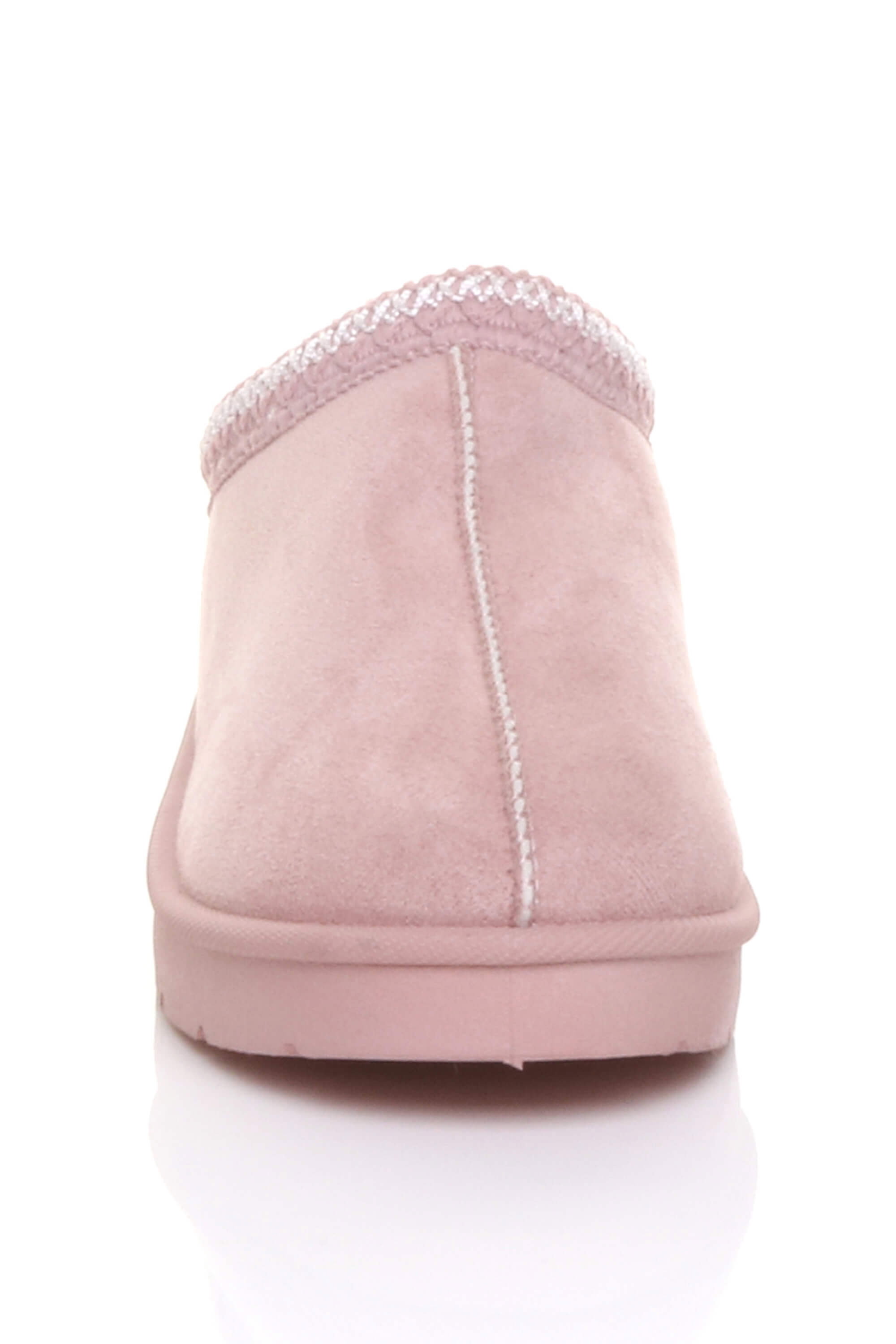 Pink Faux Fur Lined Comfy Aztec Embroidered Ultra Mini Booties Slippers, Image 6 of 6