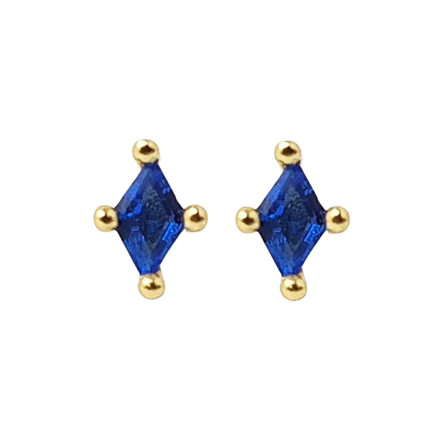 Gold Tiny Sapphire Stud September Birthstone Earrings, Image 1 of 2
