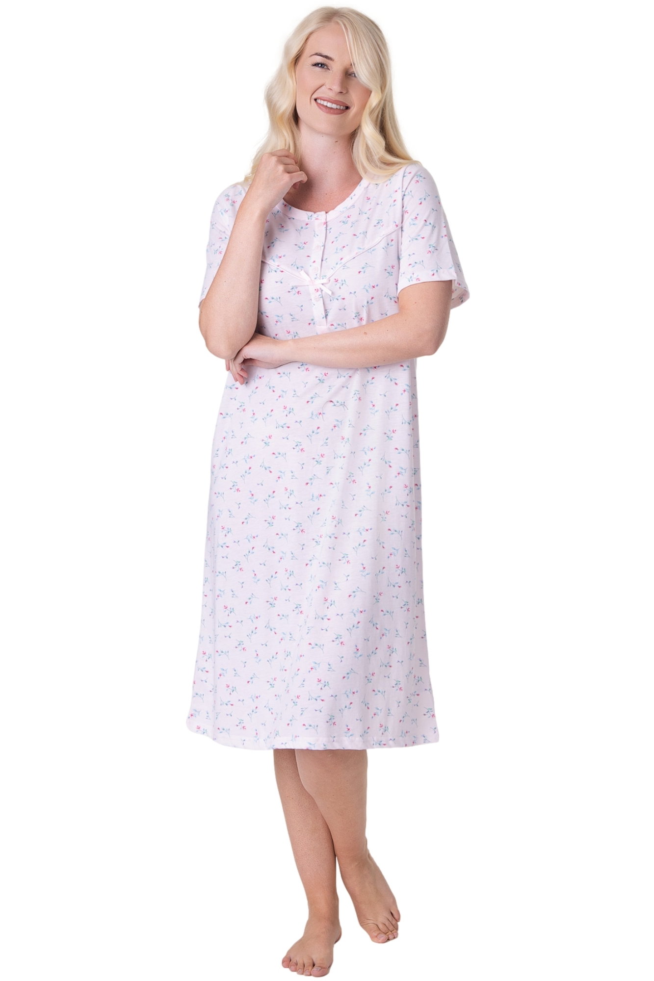 Pink Short Sleeved Nightdress, Image 1 of 5