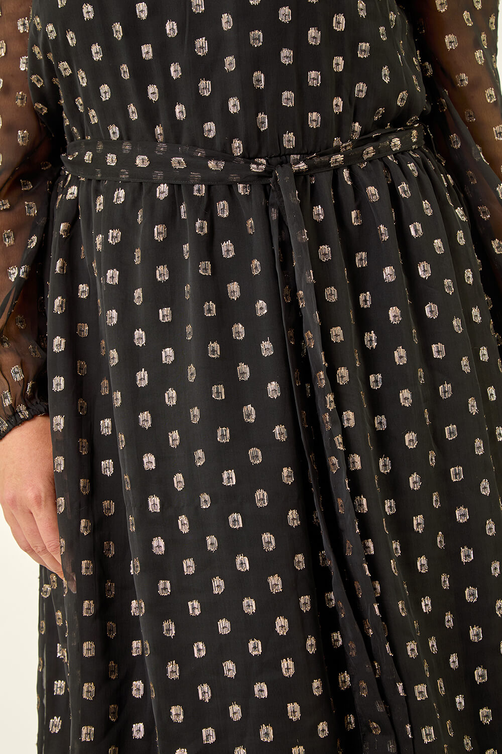 Black Curve Polka Dot Dress, Image 7 of 6