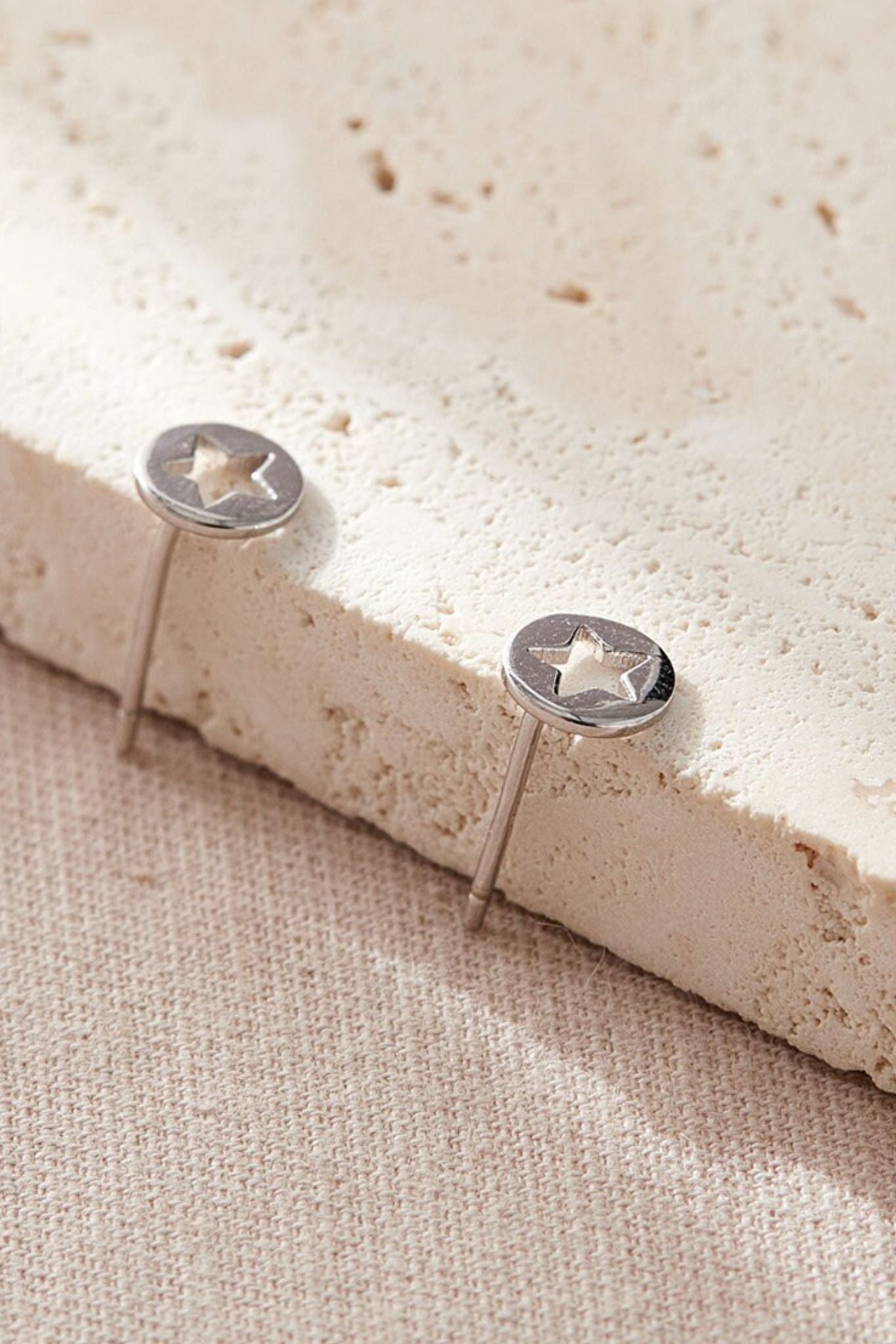 Silver Mia Gioielli Silver Sterling Silver Round Star Stud Earrings, Image 2 of 2