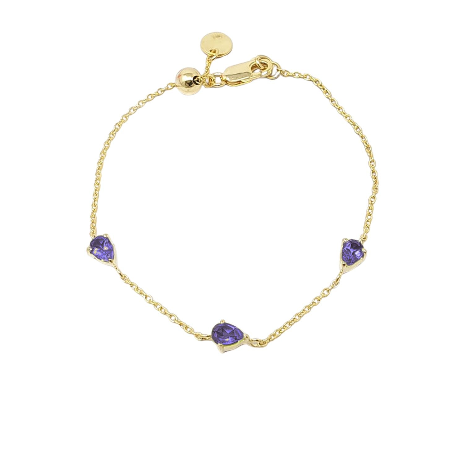 Purple Amethyst February Birthstone Minimalist Gold Vermeil Plated Bracelet