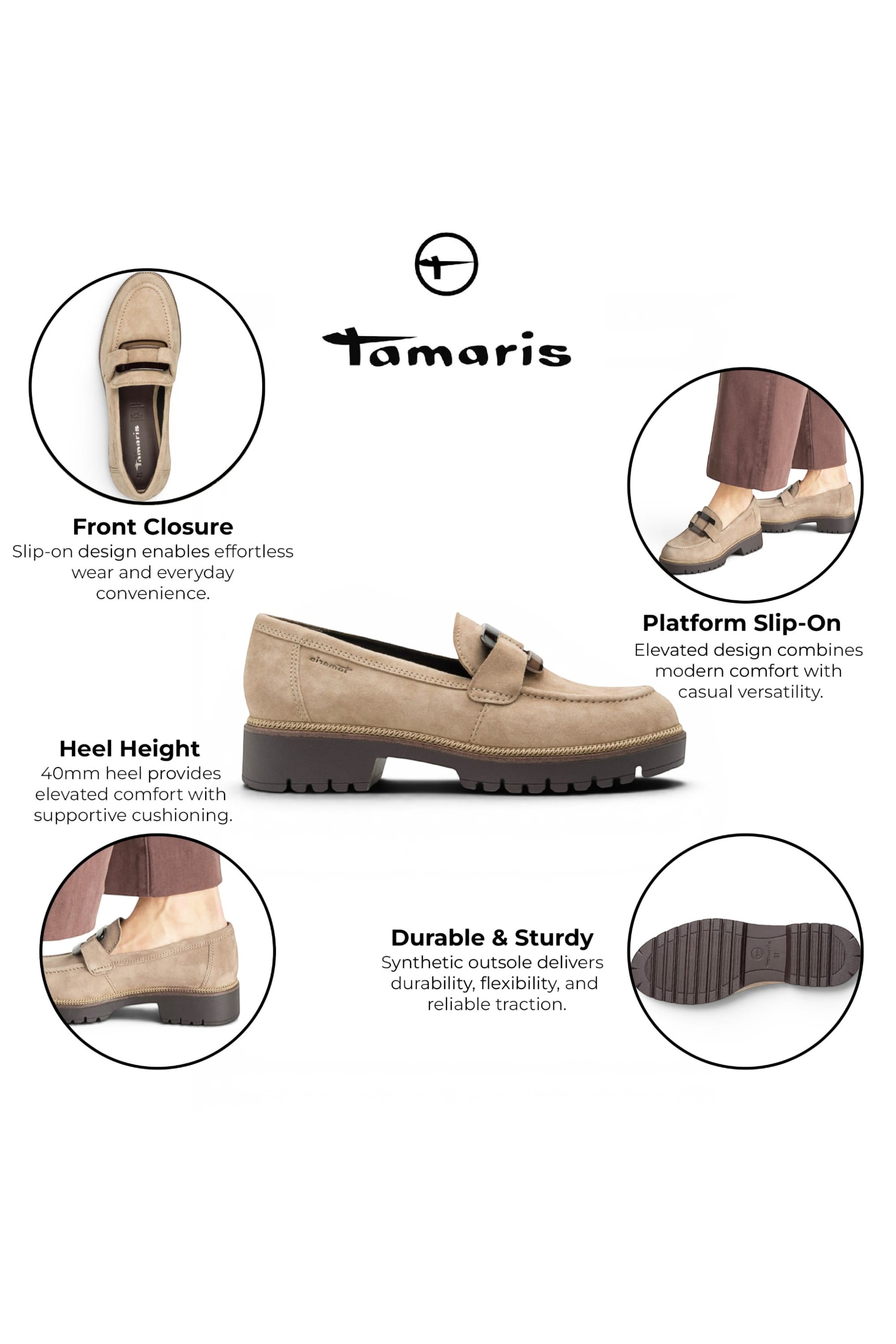 Beige Suede Leather Loafer Casual Shoes, Image 3 of 8