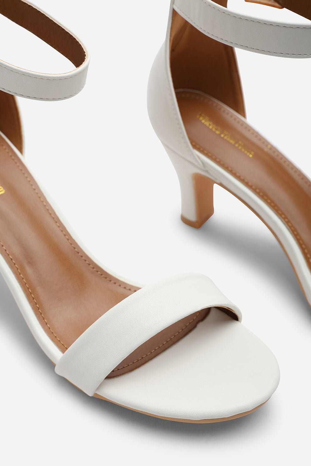 White Where's That From White 'Madrid' Mid Block Heel With Ankle Strap, Image 5 of 5