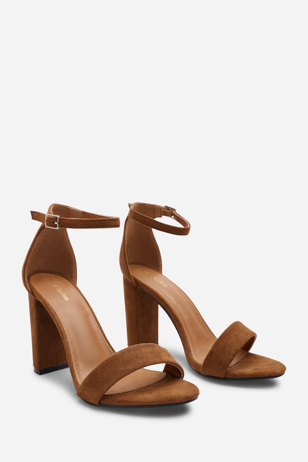 Brown 'Skye' Strappy Block Heels Buckle, Image 4 of 6