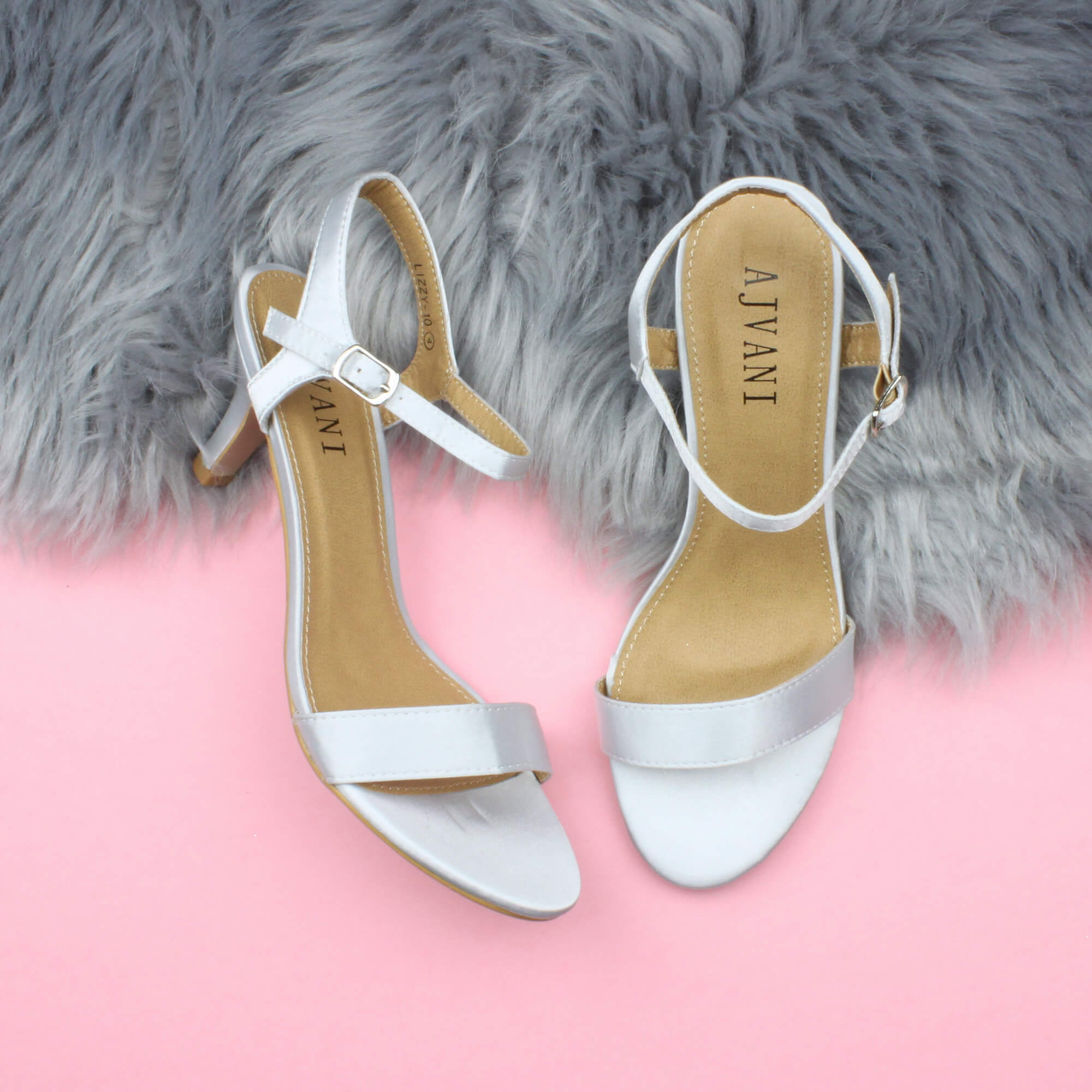 Silver AJVANI Silver High Heel Barely There Strappy Sandals, Image 4 of 6