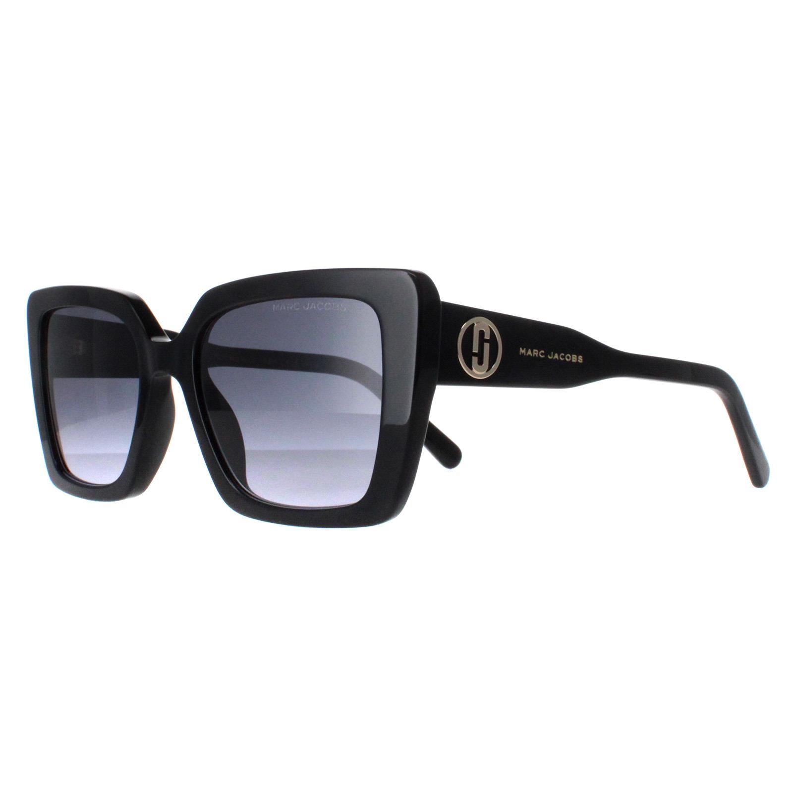 Black Marc Jacobs Black Square Shiny Black Dark Grey Gradient MARC 733/S, Image 2 of 4