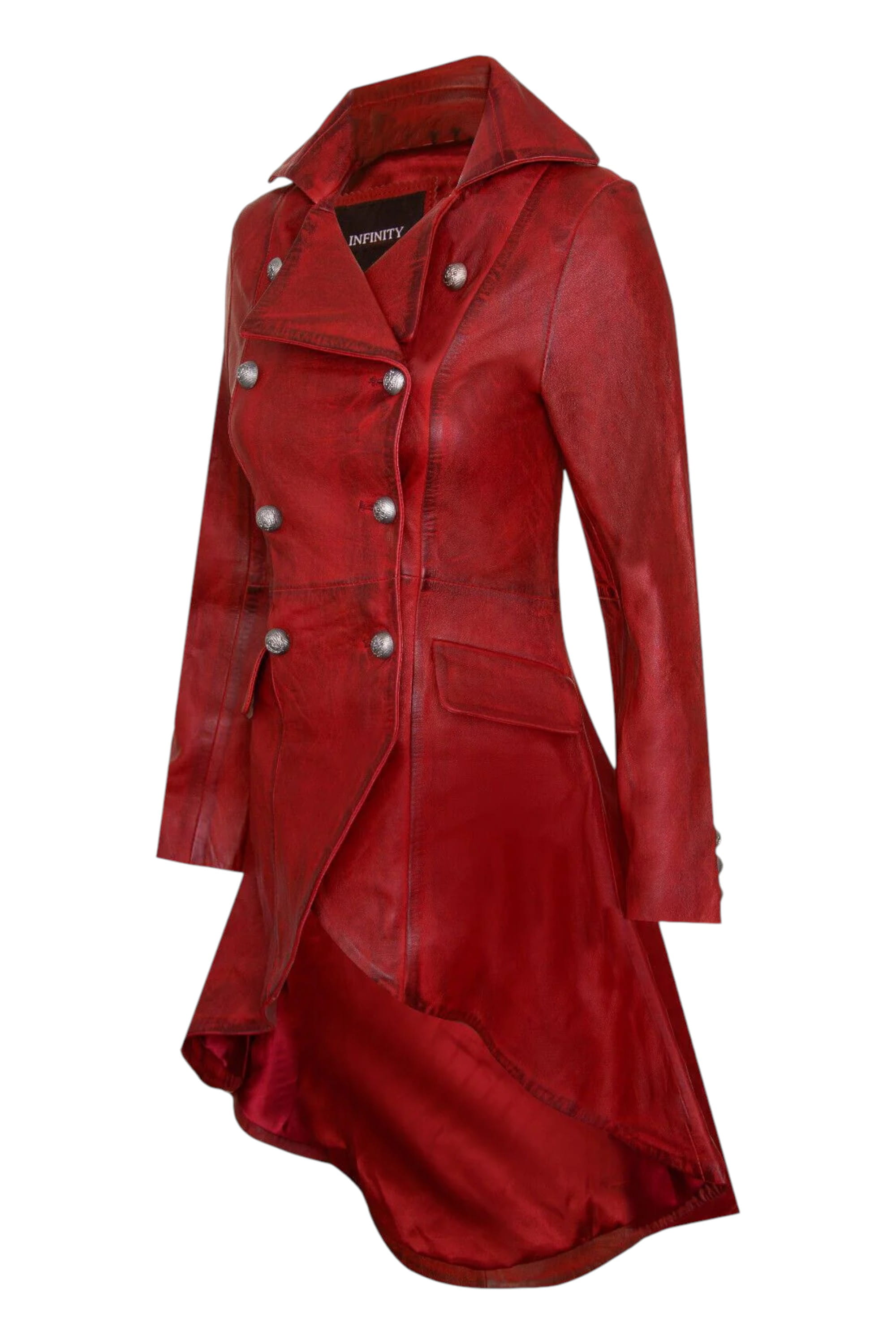 Red Womens Gothic Victorian Coat-Accra, Image 2 of 4