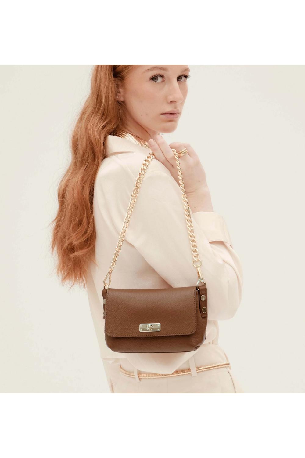 Tan The Maisie Mini Tan Leather Bag, Image 4 of 8