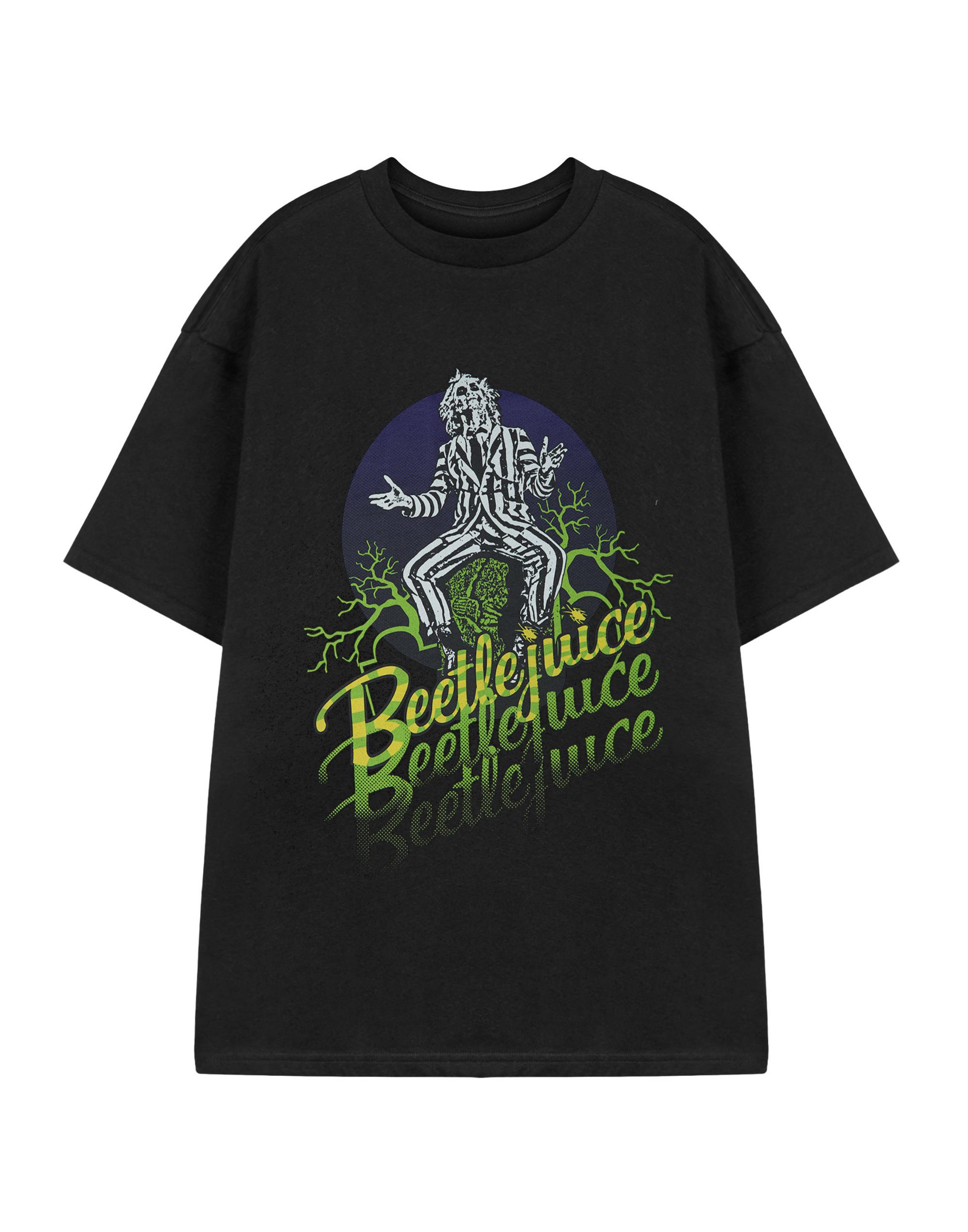 Black Beetlejuice Logo Fade T-Shirt