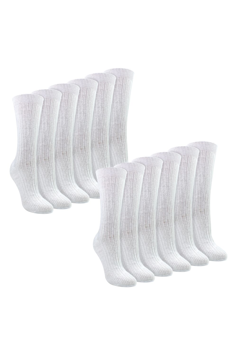 White Ladies 12 Pack 100% Cotton Soft Breathable Socks, Image 1 of 2