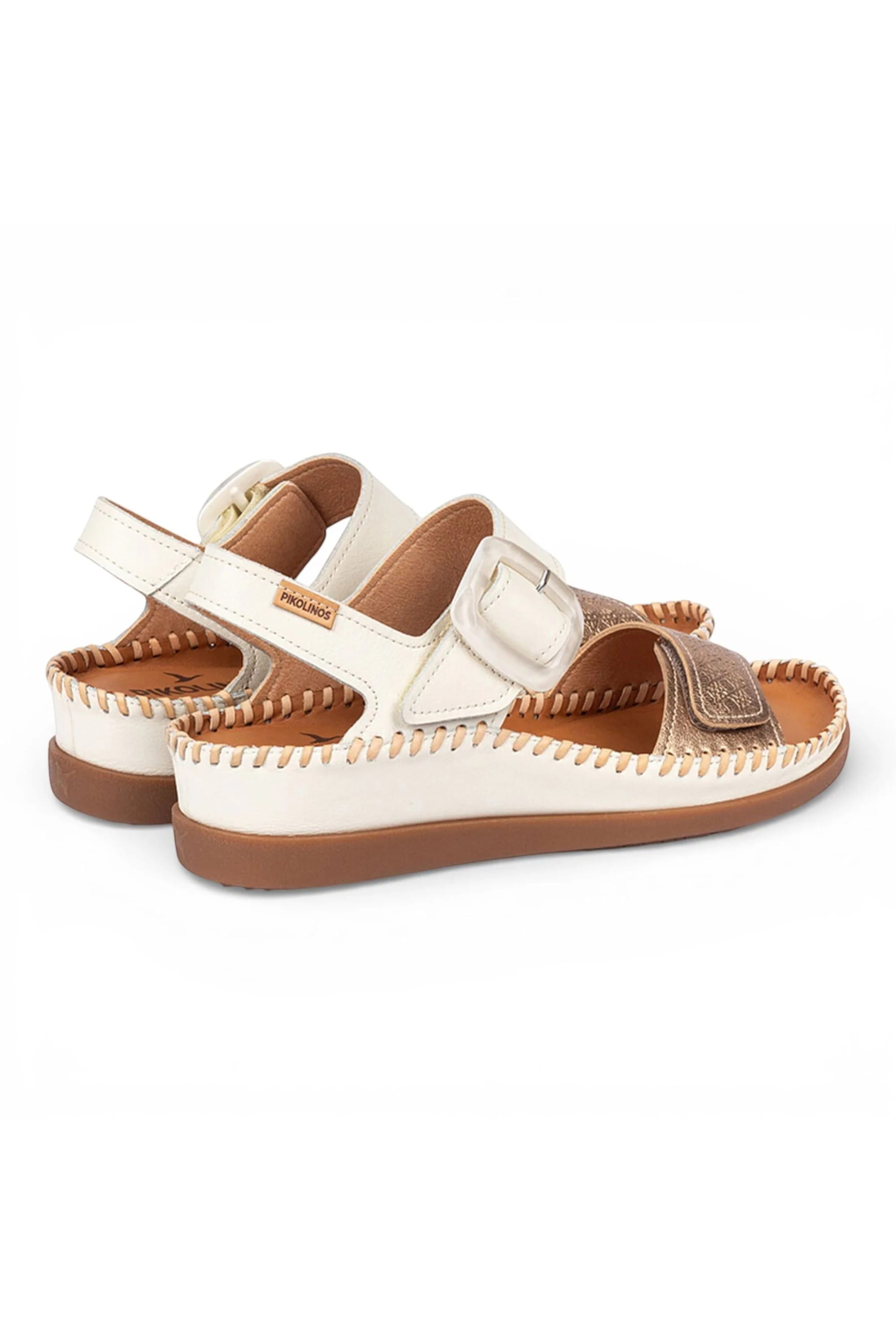 White Womens leather Summer Sandals-W8K-0555C1, Image 5 of 8