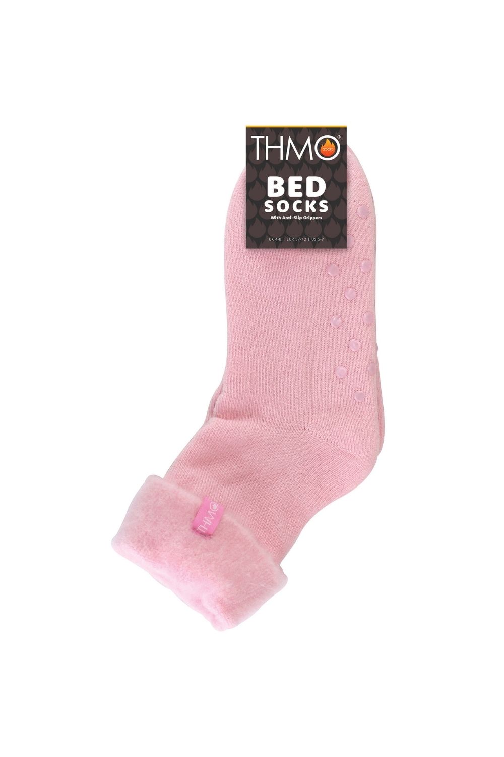 Pink 1 Pack Ladies Soft Plush Lined Slipper Bed Socks, Image 2 of 3
