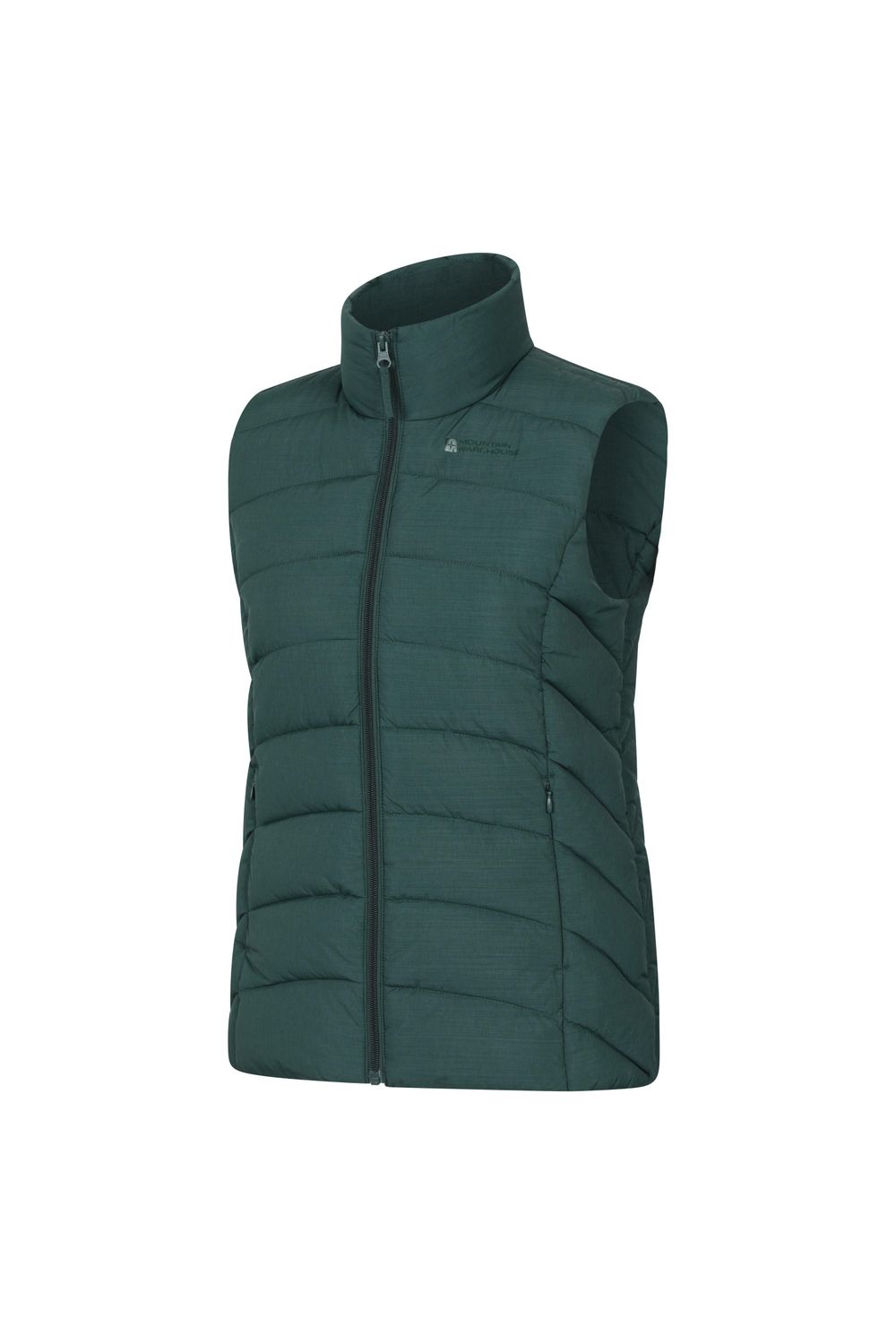 Dark Green Opal Padded Gilet, Image 2 of 6