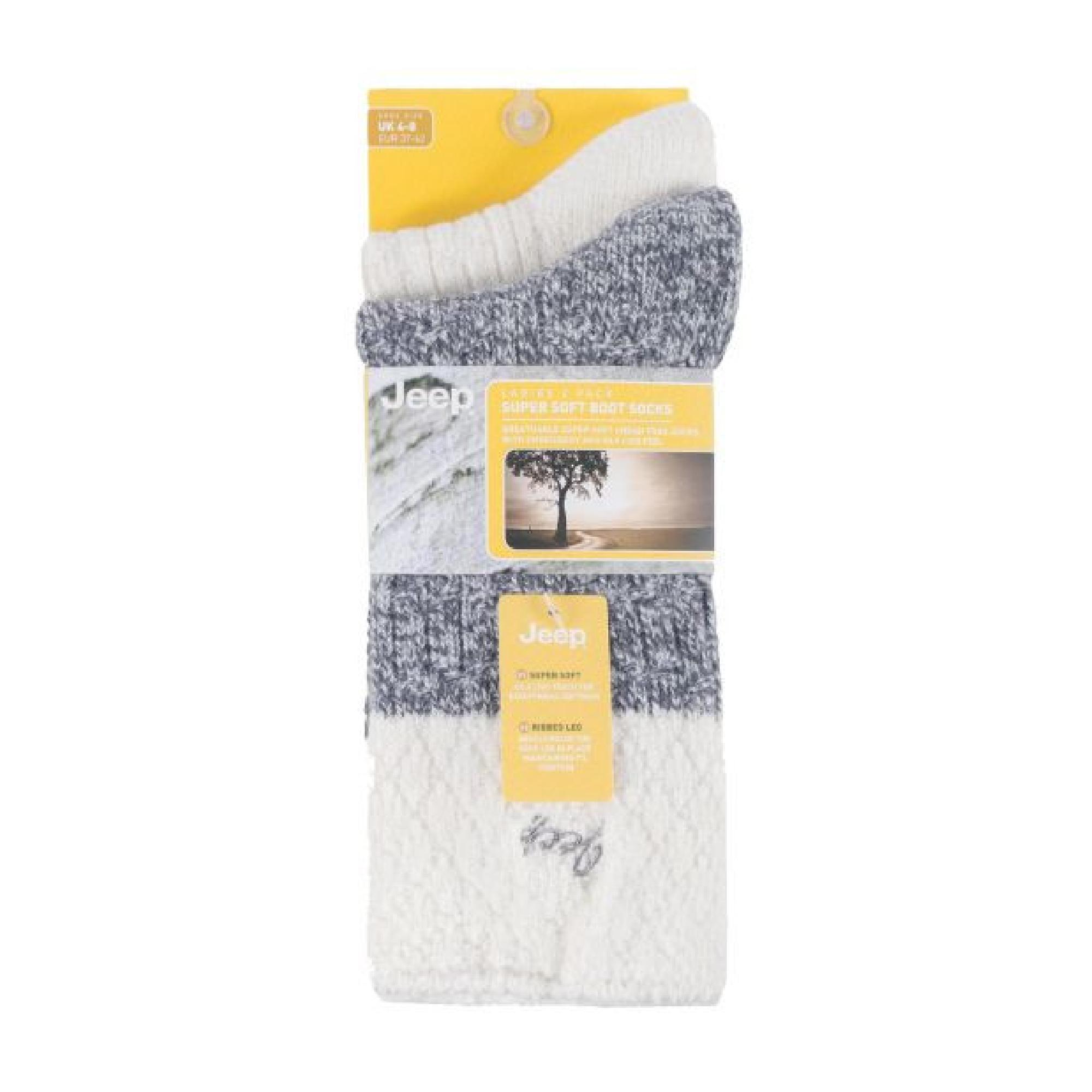 Grey 2 Pack Supersoft Hiking Boot Socks, Image 5 of 5
