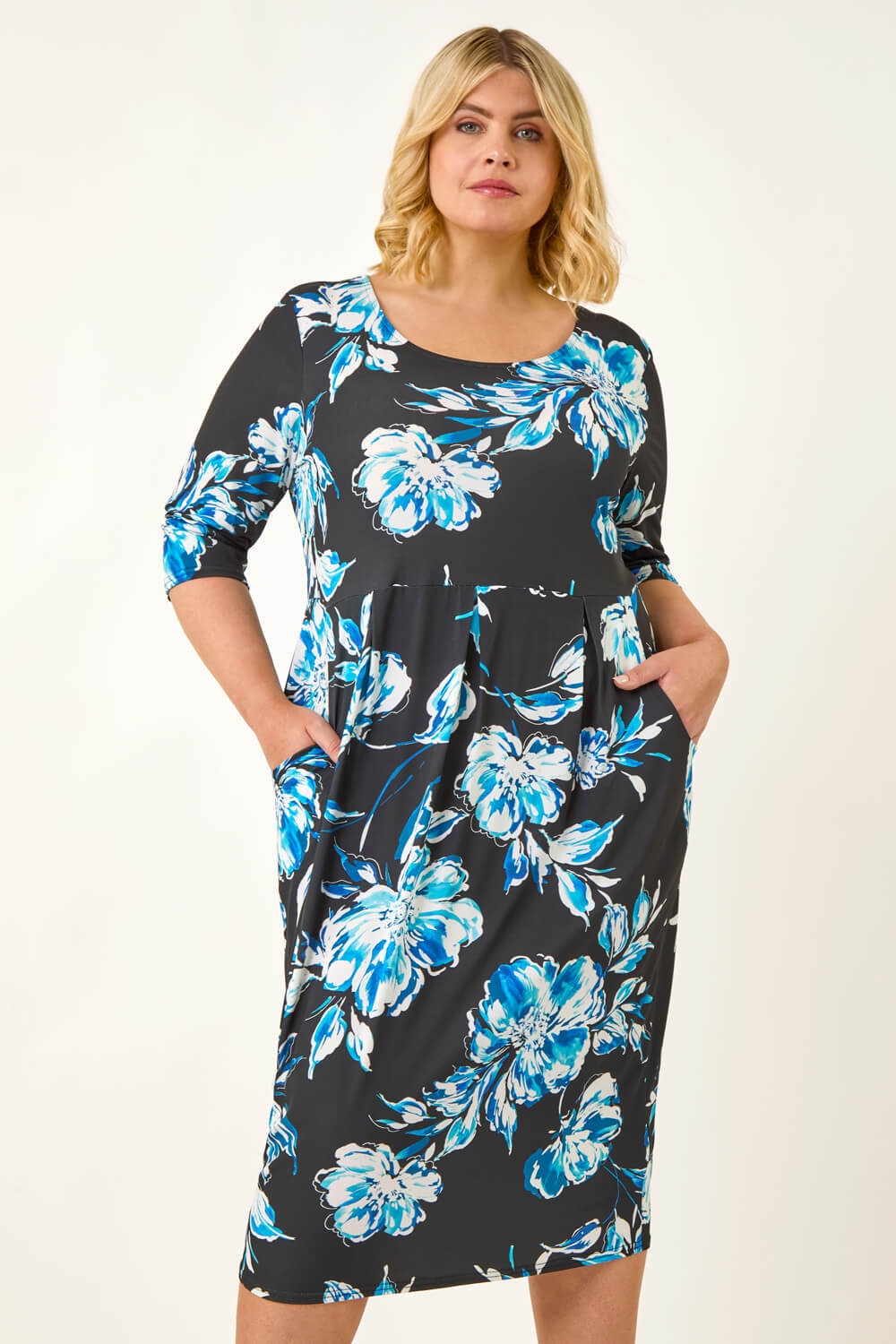 Floral Dress With Pocket - Blue main image 1