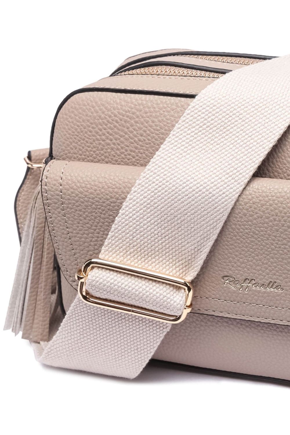 Taupe Cross Body Front Pocket Camera Bag, Image 2 of 2