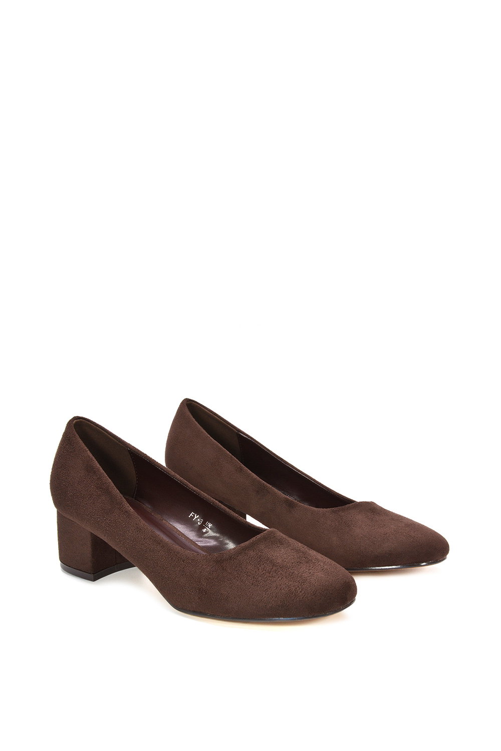 Brown 'Liberty' Low Block Heel Court Shoes, Image 3 of 6