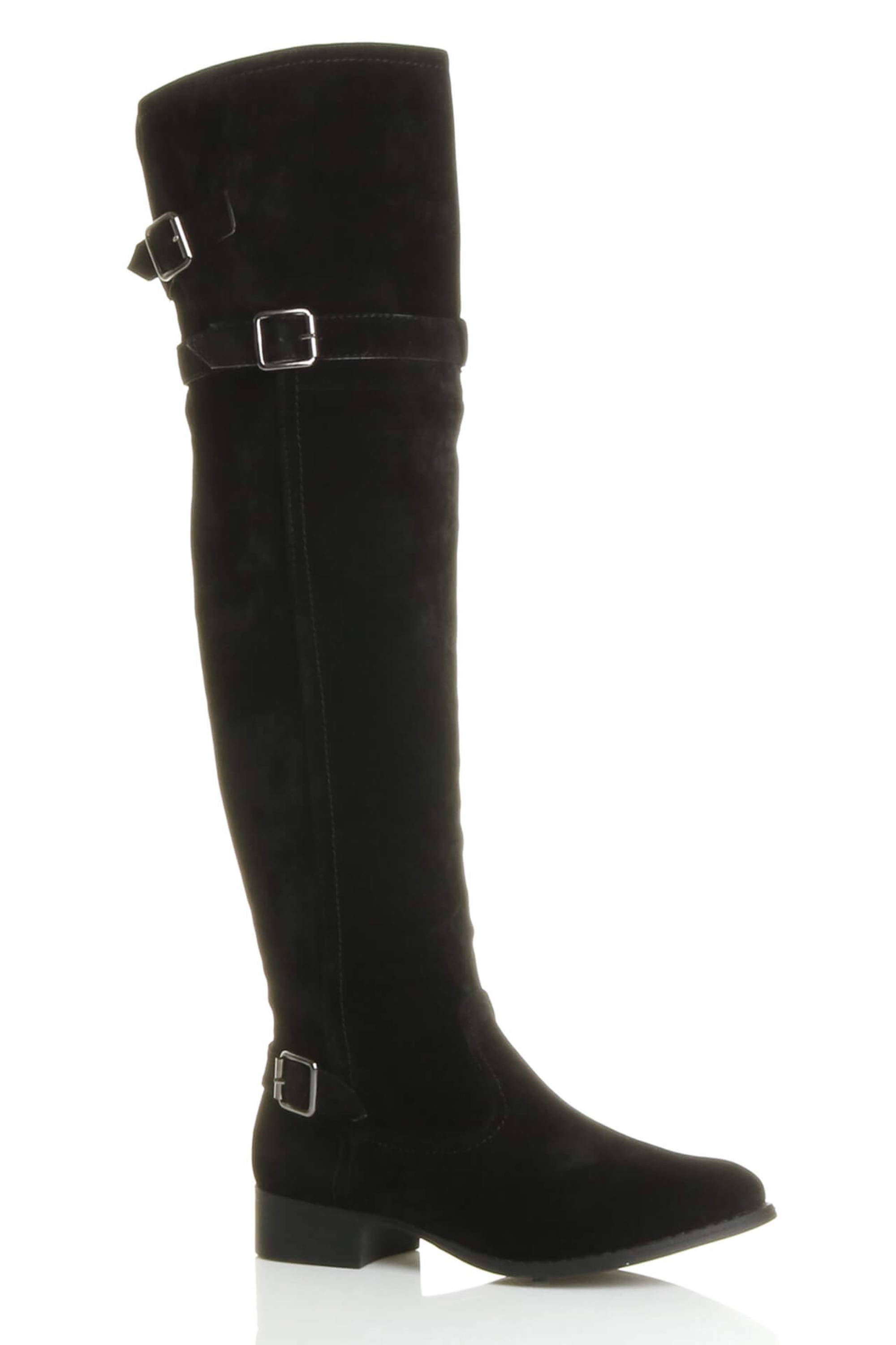 Black Low Heel Riding Over The Knee Boots, Image 5 of 8