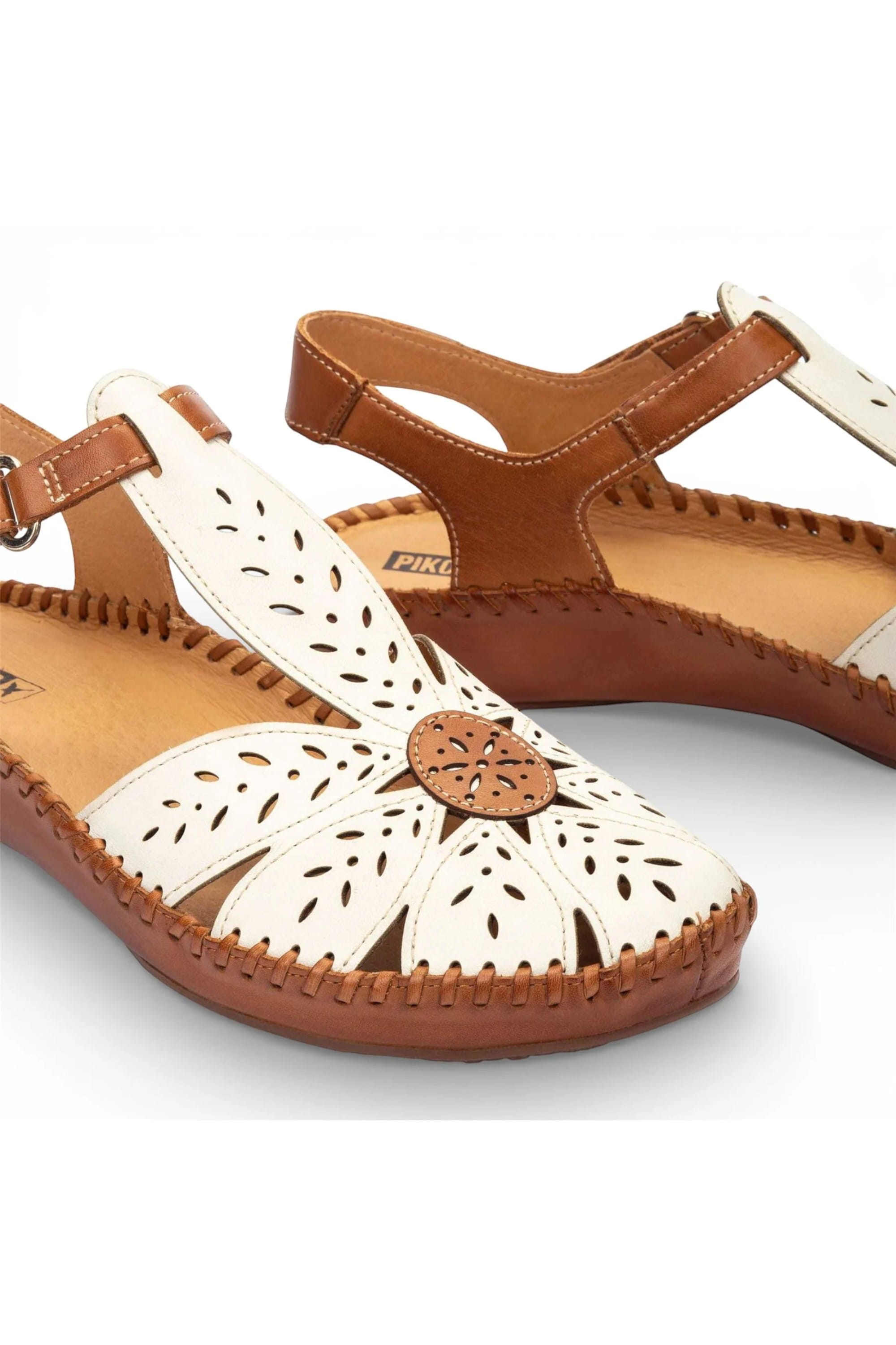 White Womens Comfort Wedge Sandals P-Vallarta, Image 5 of 8