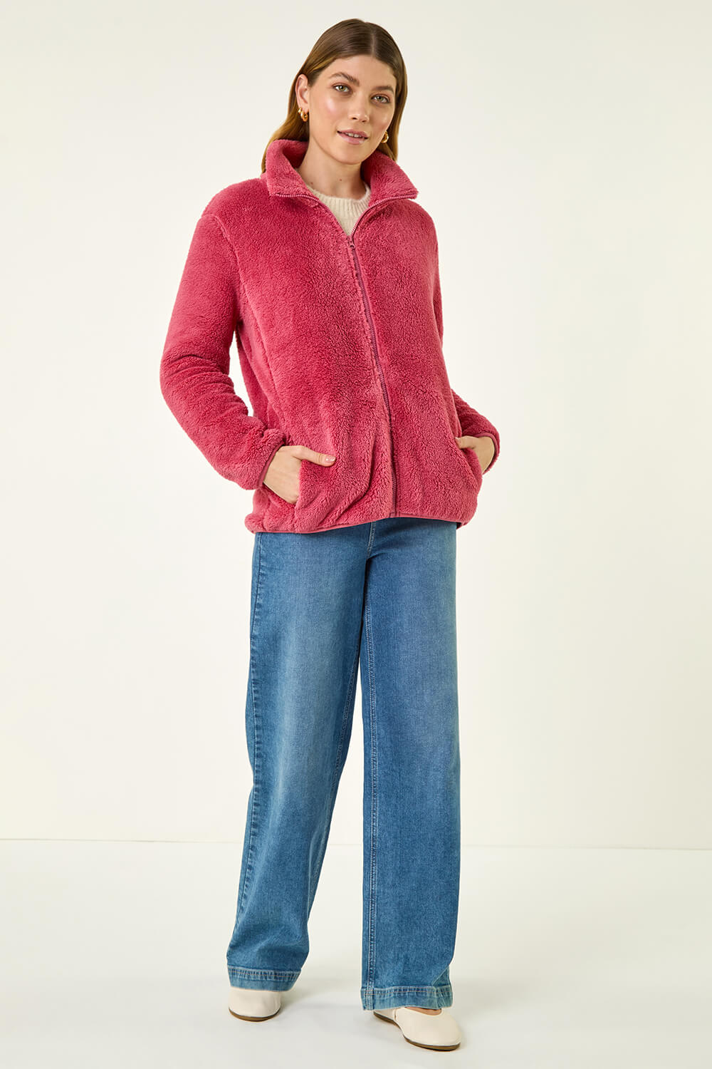 Rose Soft Sherpa Fleece Jacket, Image 3 of 5