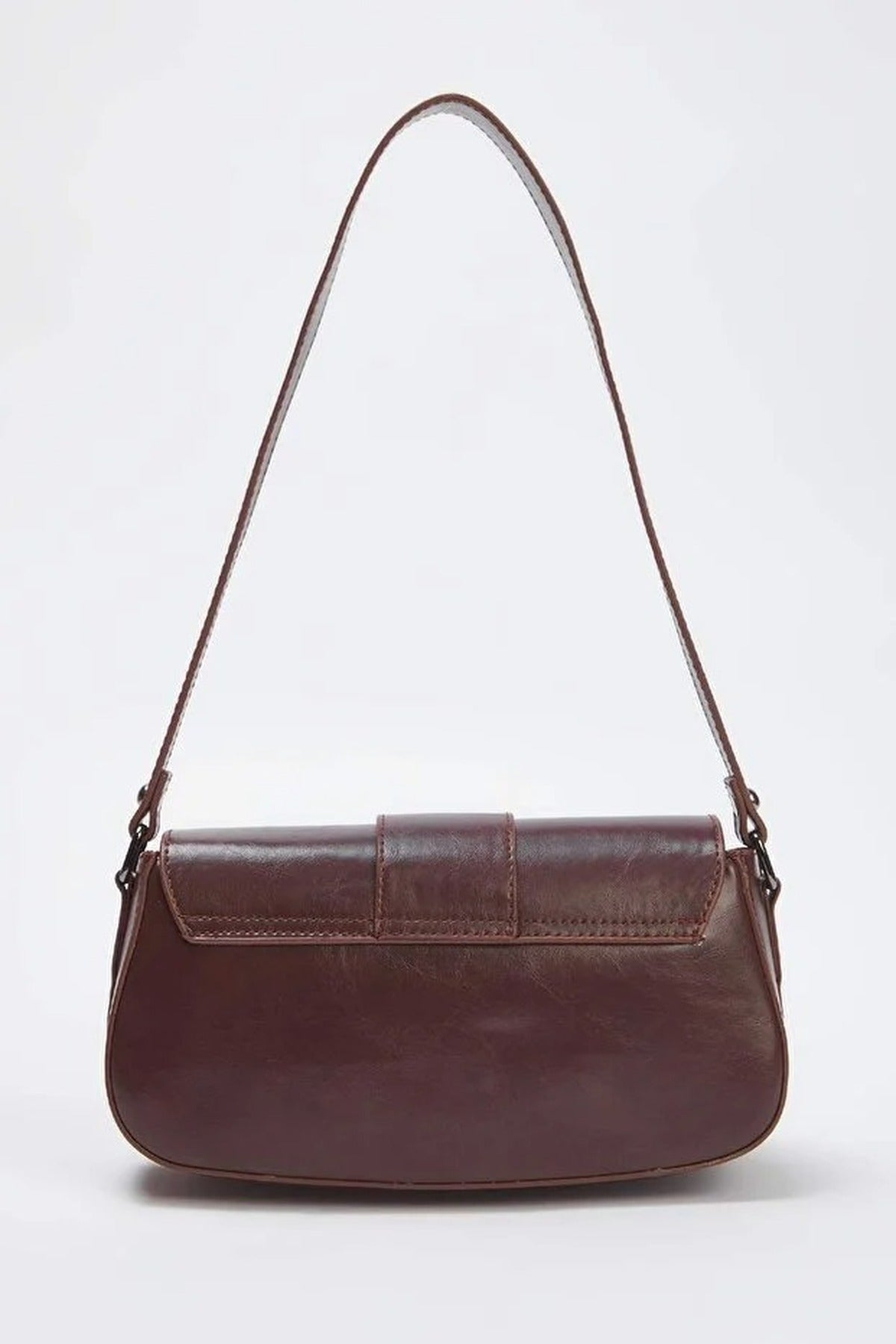 Brown Women's Mini Shoulder Bag with Belt Details, Image 4 of 4