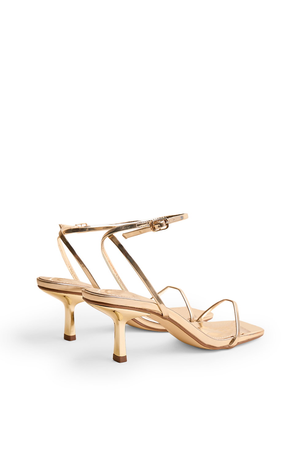 Gold Natalya Gold Square Toe Stiletto Mid Heels, Image 3 of 4