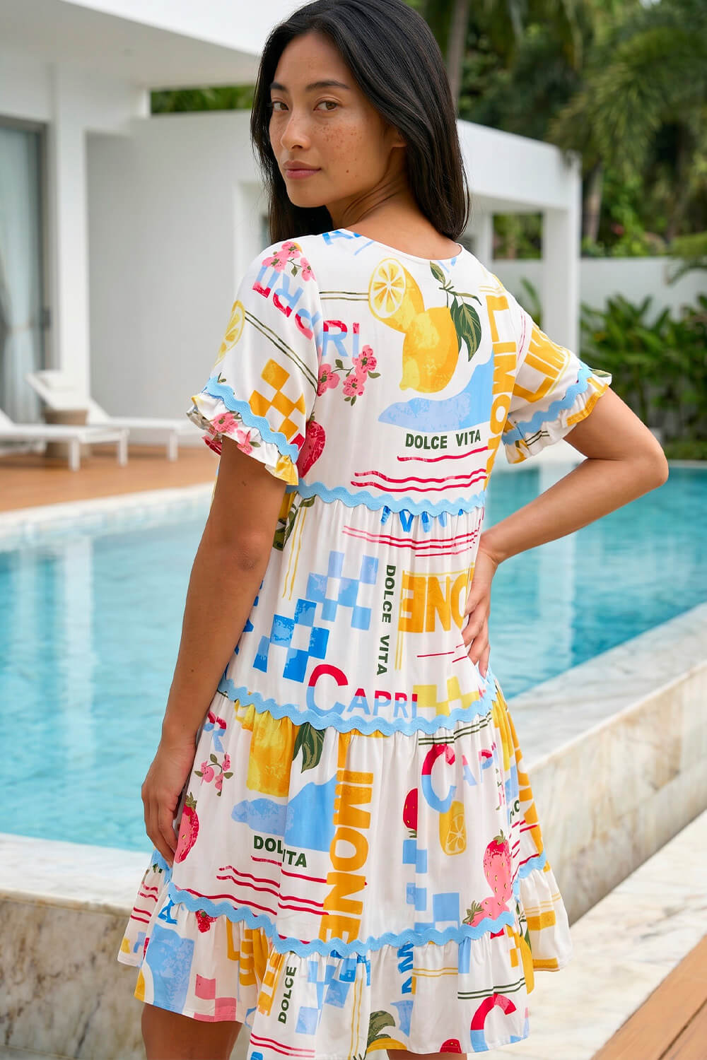 Ivory Petite Ric Rac Capri Dress, Image 4 of 4