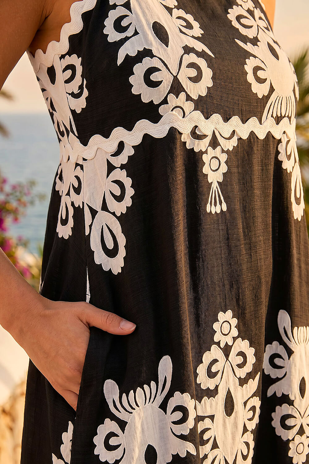 Black Paisley Ric Rac Maxi Dress, Image 5 of 4