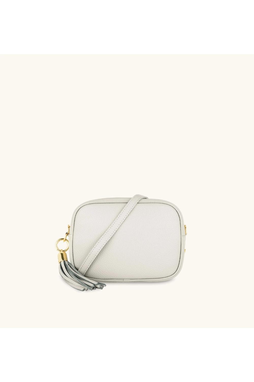 Light Grey The Tassel Light Grey Leather Crossbody Bag, Image 1 of 5