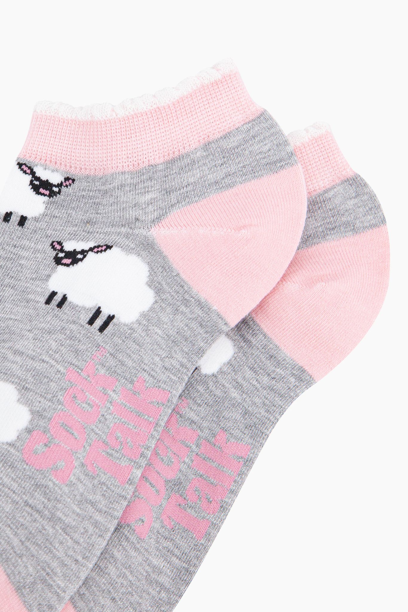 Grey Sheep Bamboo Trainer Socks in Grey Marl, Image 2 of 4