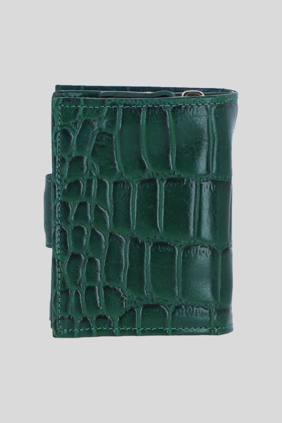 Green Real Leather RFID Protected Trifold Purse, Image 4 of 4