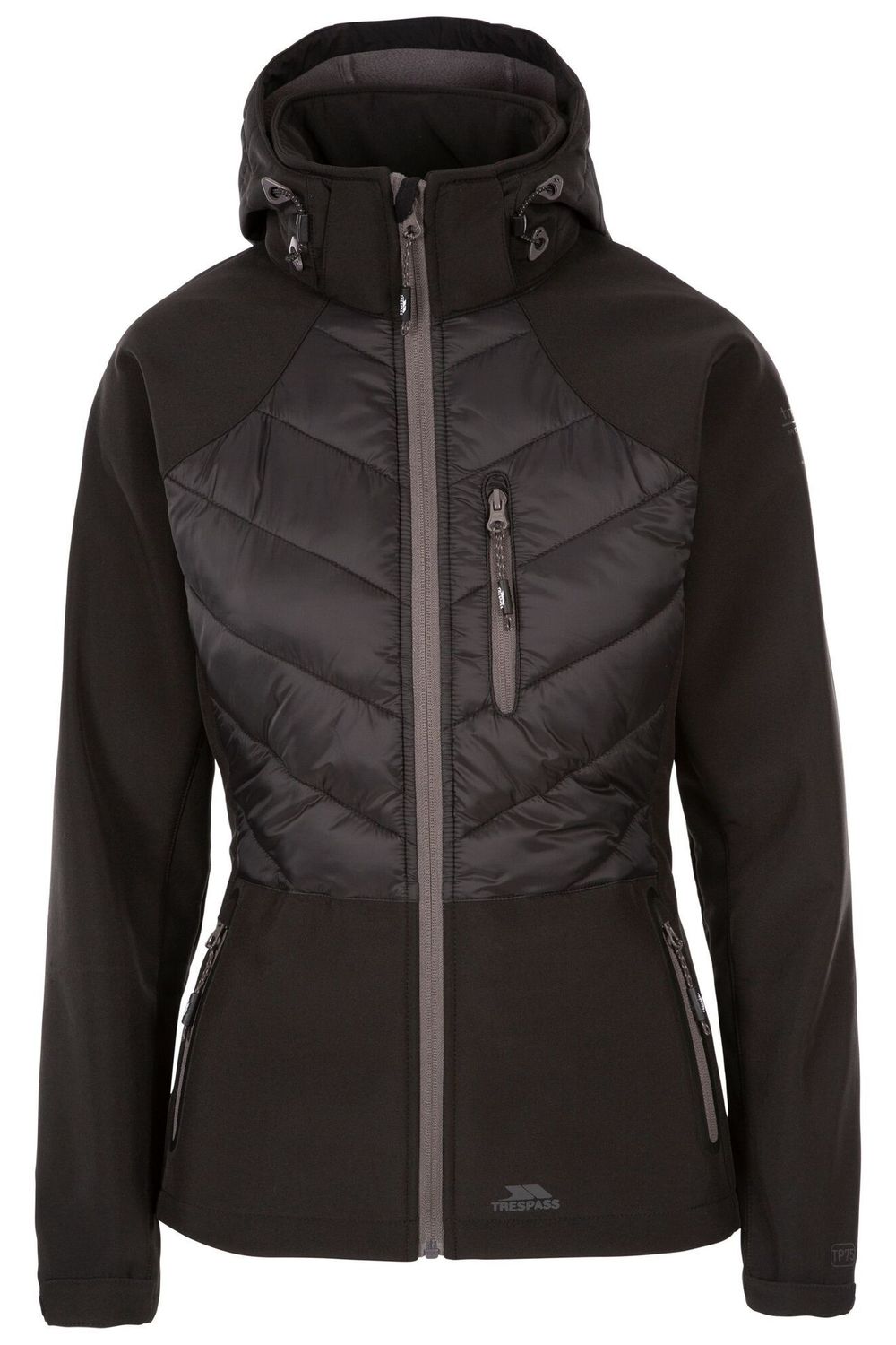 Black Trespass Black Elvira Soft Shell Jacket, Image 1 of 5