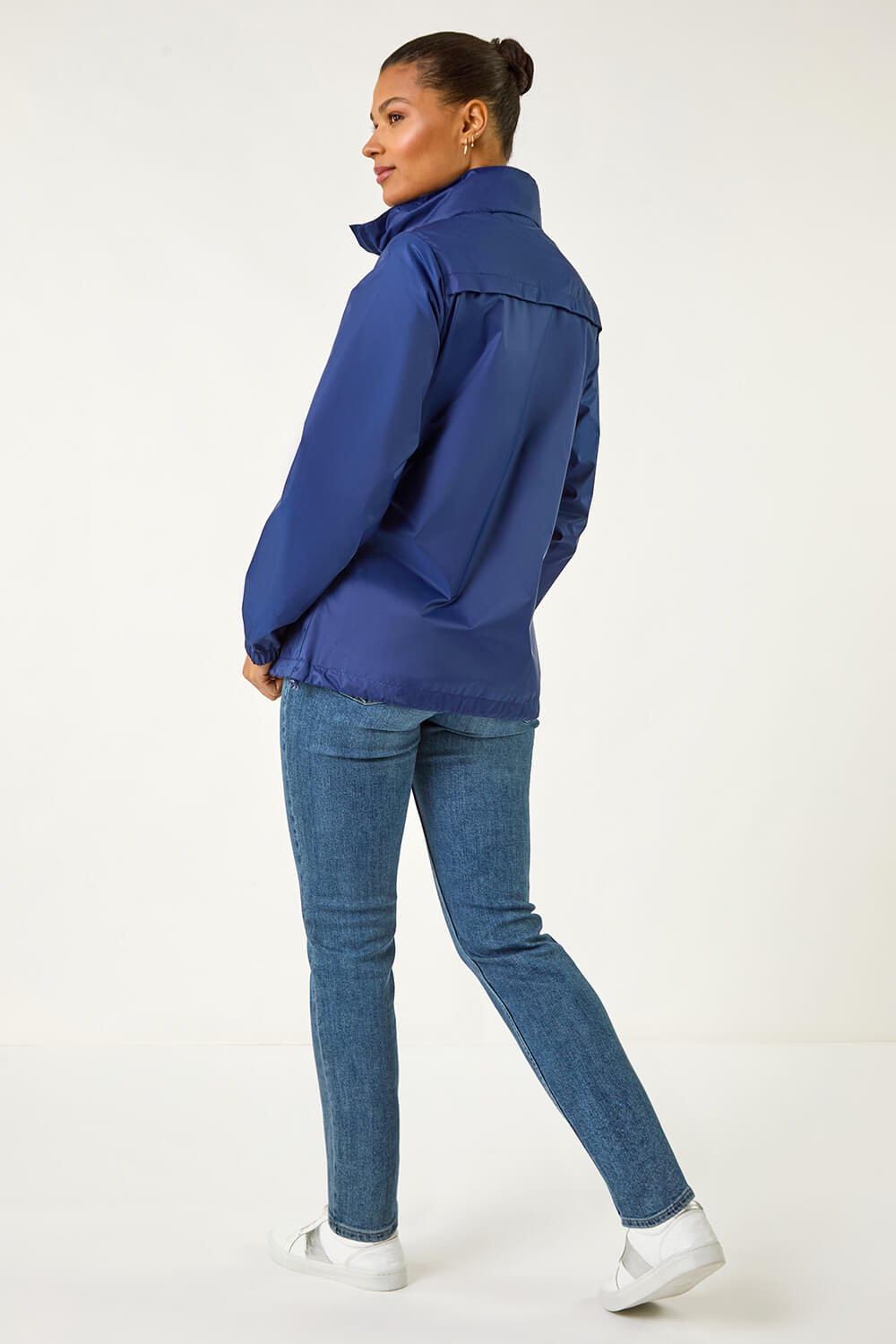 Navy Shower Resistant Funnel Neck Jacket, Image 4 of 5