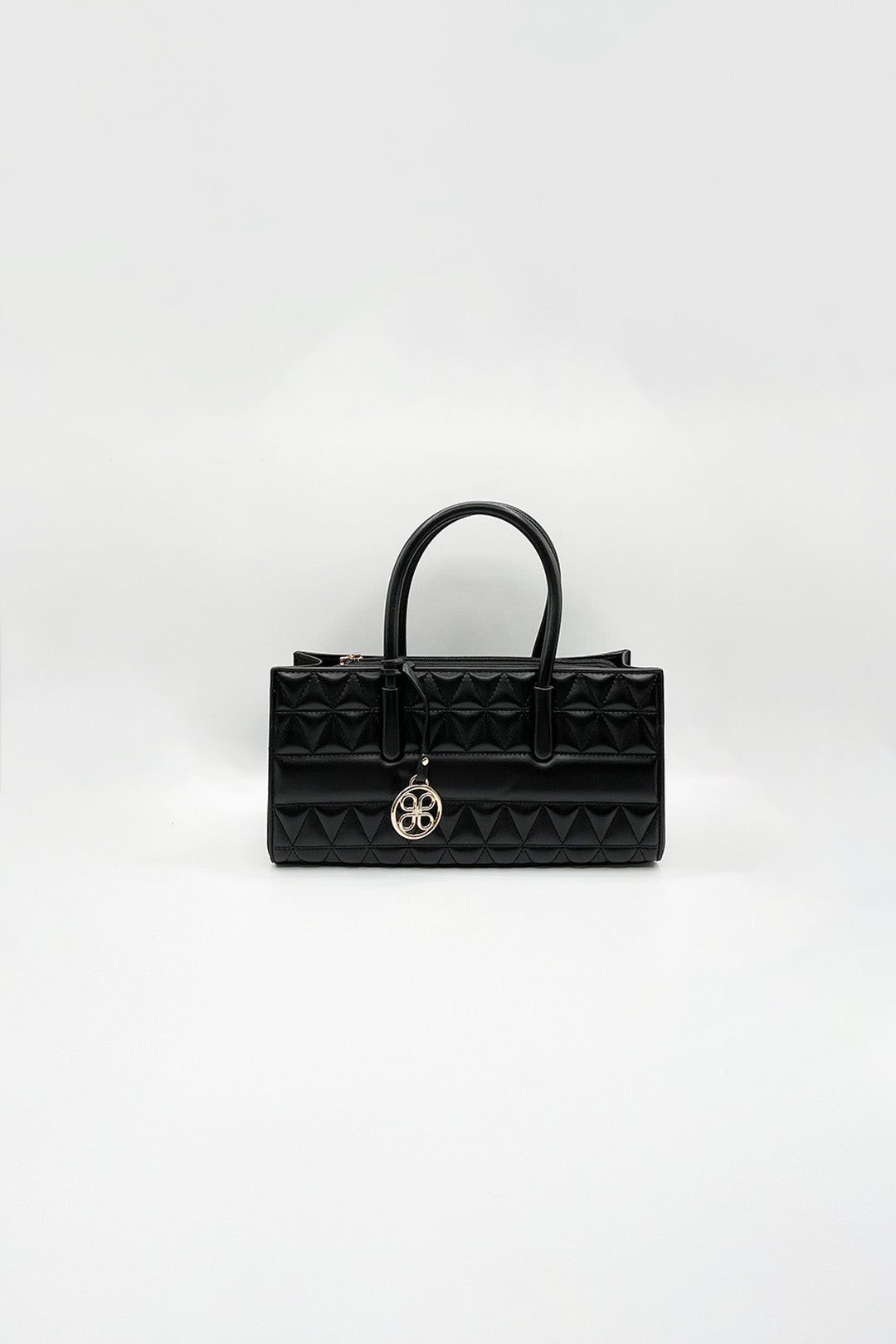 Black Faux Leather Luxe Quilted Crossbody Bag, Image 2 of 5
