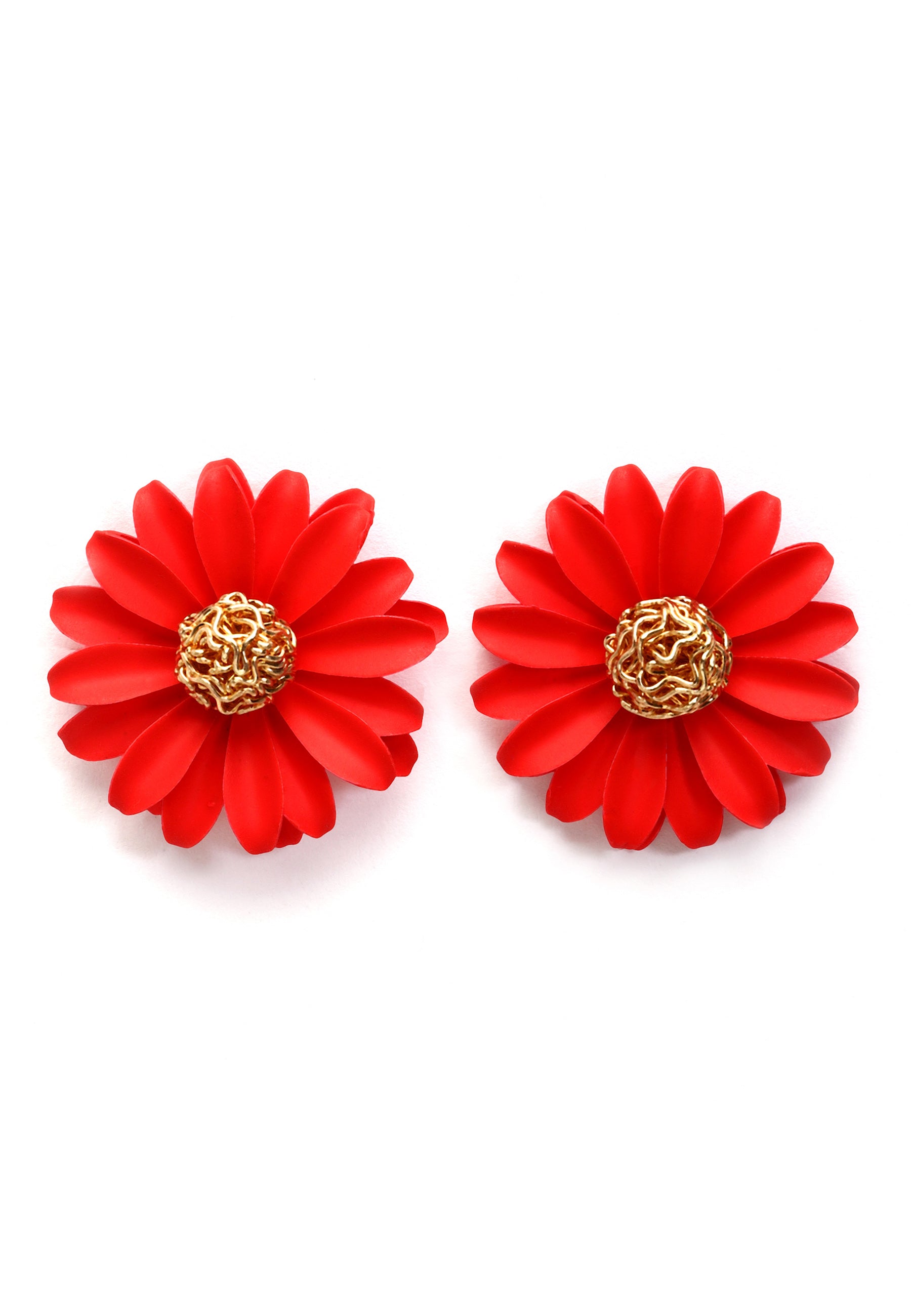 Purple Fuchsia Floral Studs