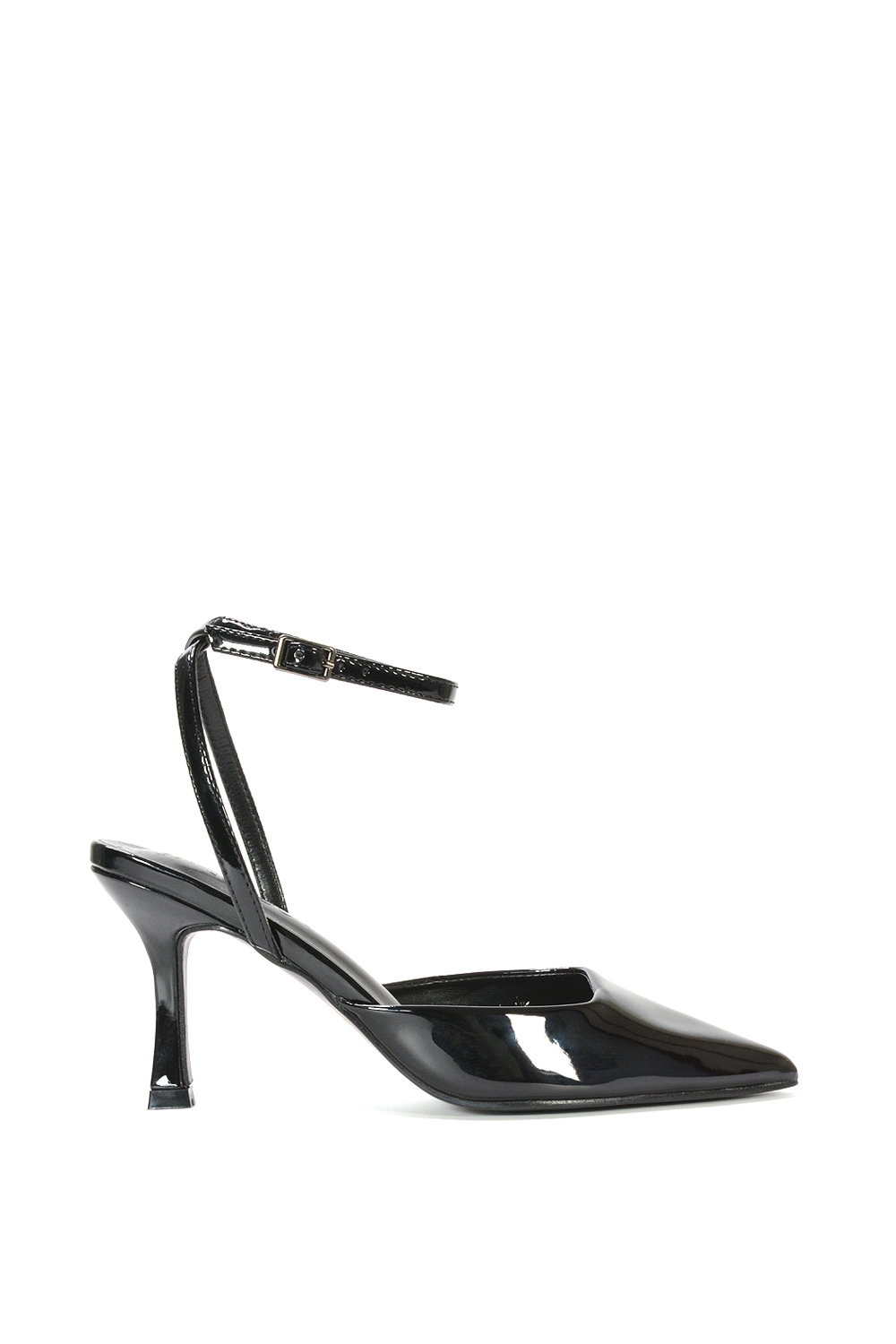 Black 'Tori' Pointed Toe Stiletto Heels With Ankle Strap