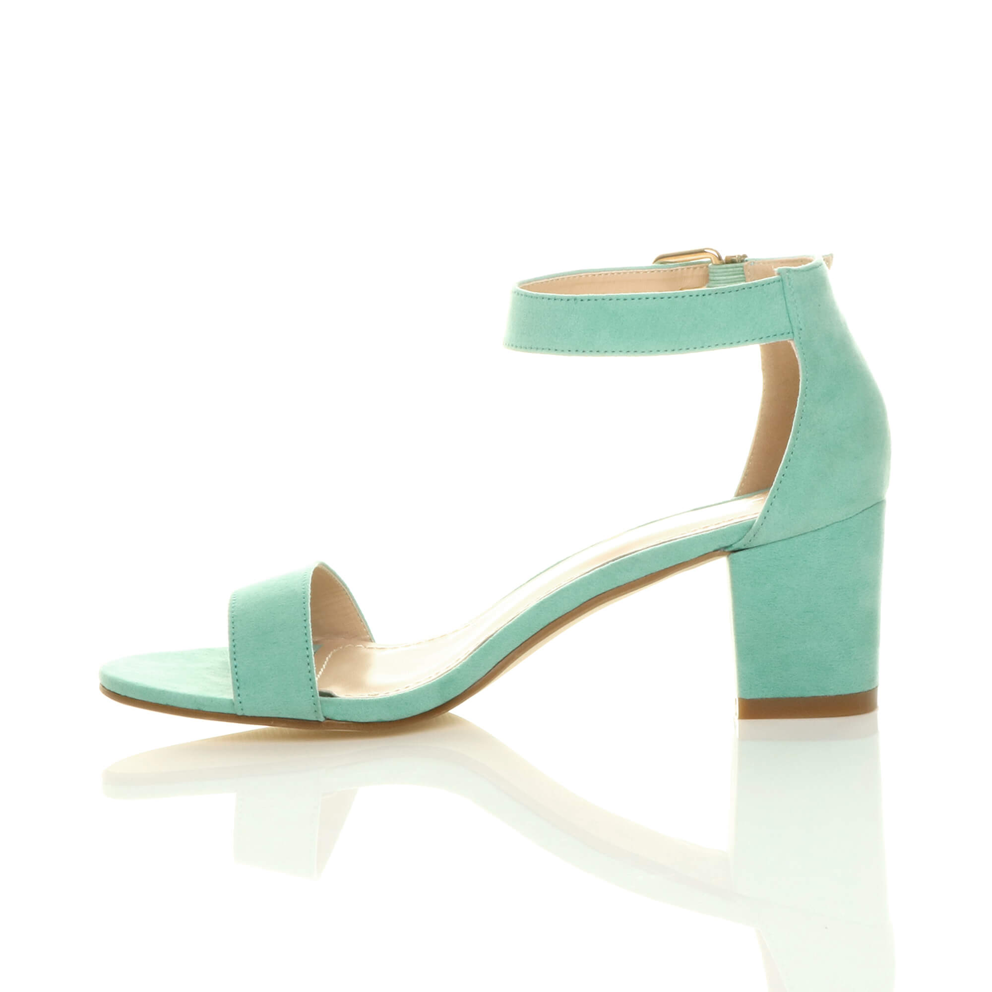Mint AJVANI Mint Mid Block Heel Ankle Strap Sandals, Image 3 of 6